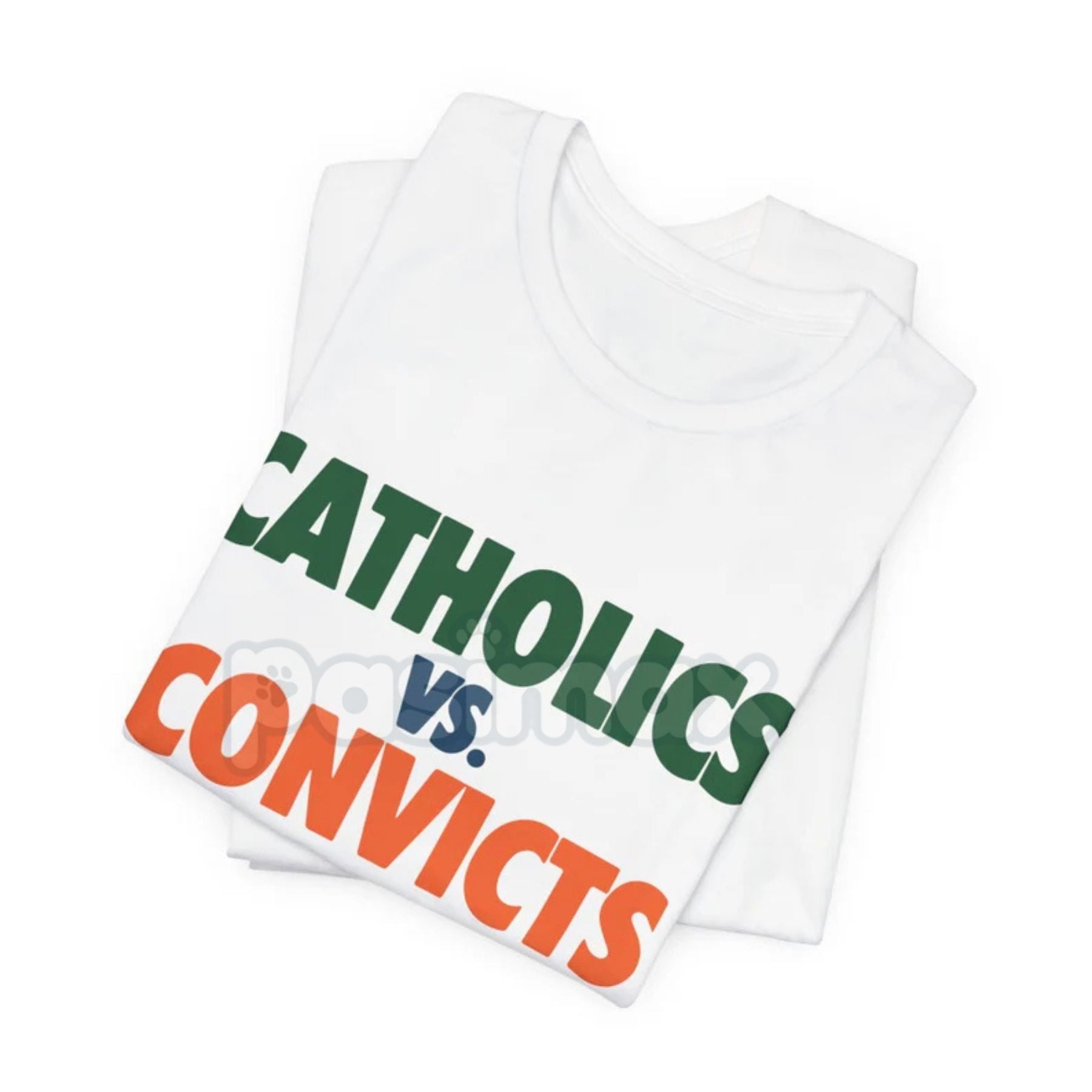 "Catholics vs Convicts" T-Shirt - Notre Dame vs Miami 1988 Rivalry Tee, Vintage College Football History Apparel, Unisex Retro Sports Gift 3