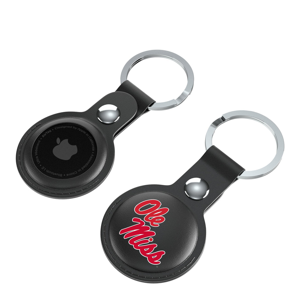 University of Mississippi Rebels Insignia Black Airtag Holder 2-Pack 4
