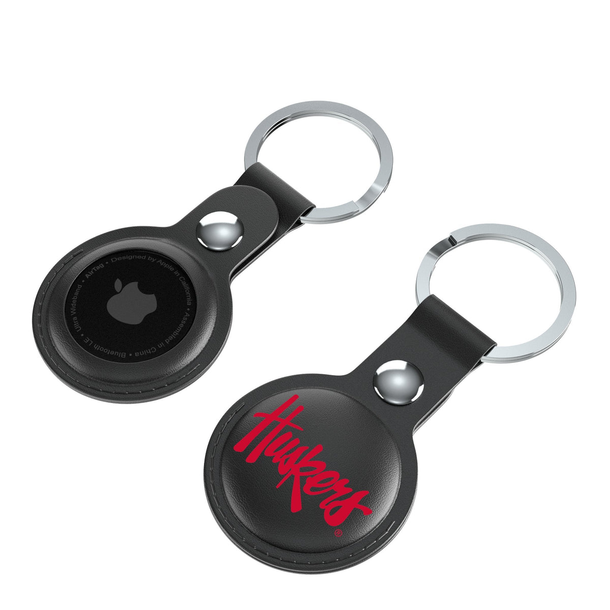 University of Nebraska Huskers Insignia Black Airtag Holder 2-Pack 4