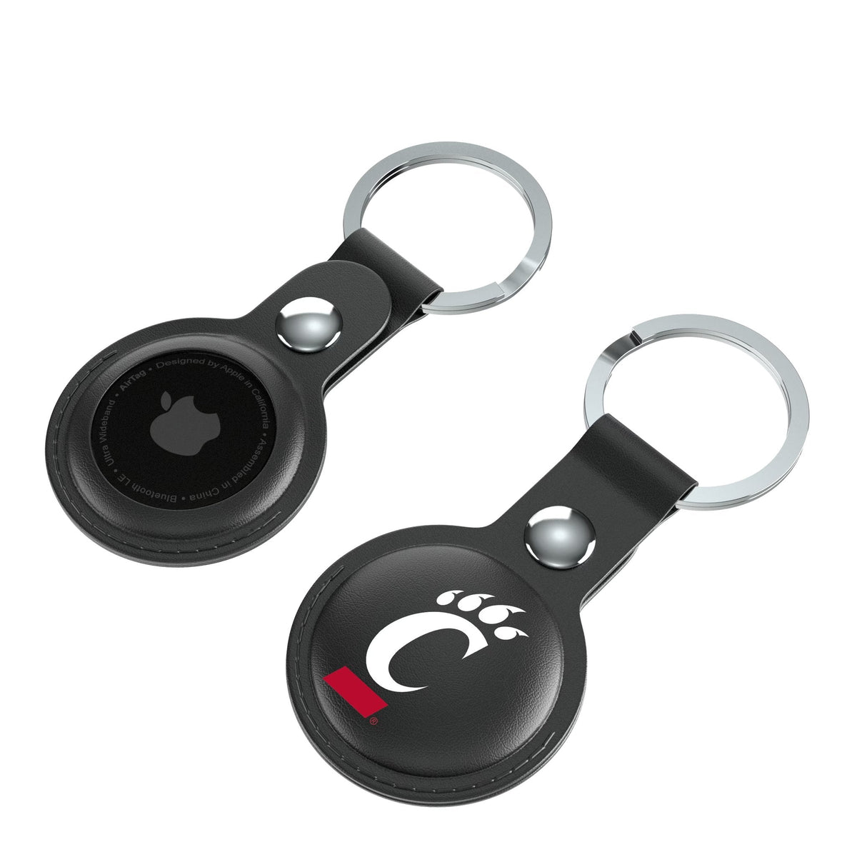 University of Cincinnati Bearcats Insignia Black Airtag Holder 2-Pack 4