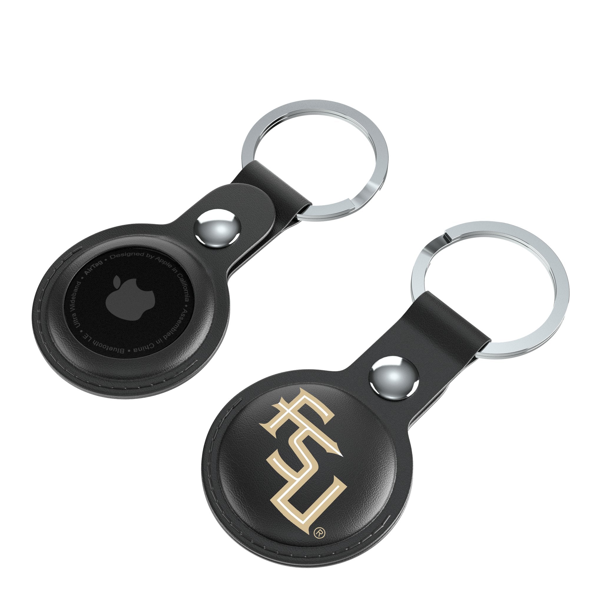 Florida State University Seminoles Athletic Wordmark Insignia Black Airtag Holder 2-Pack 4