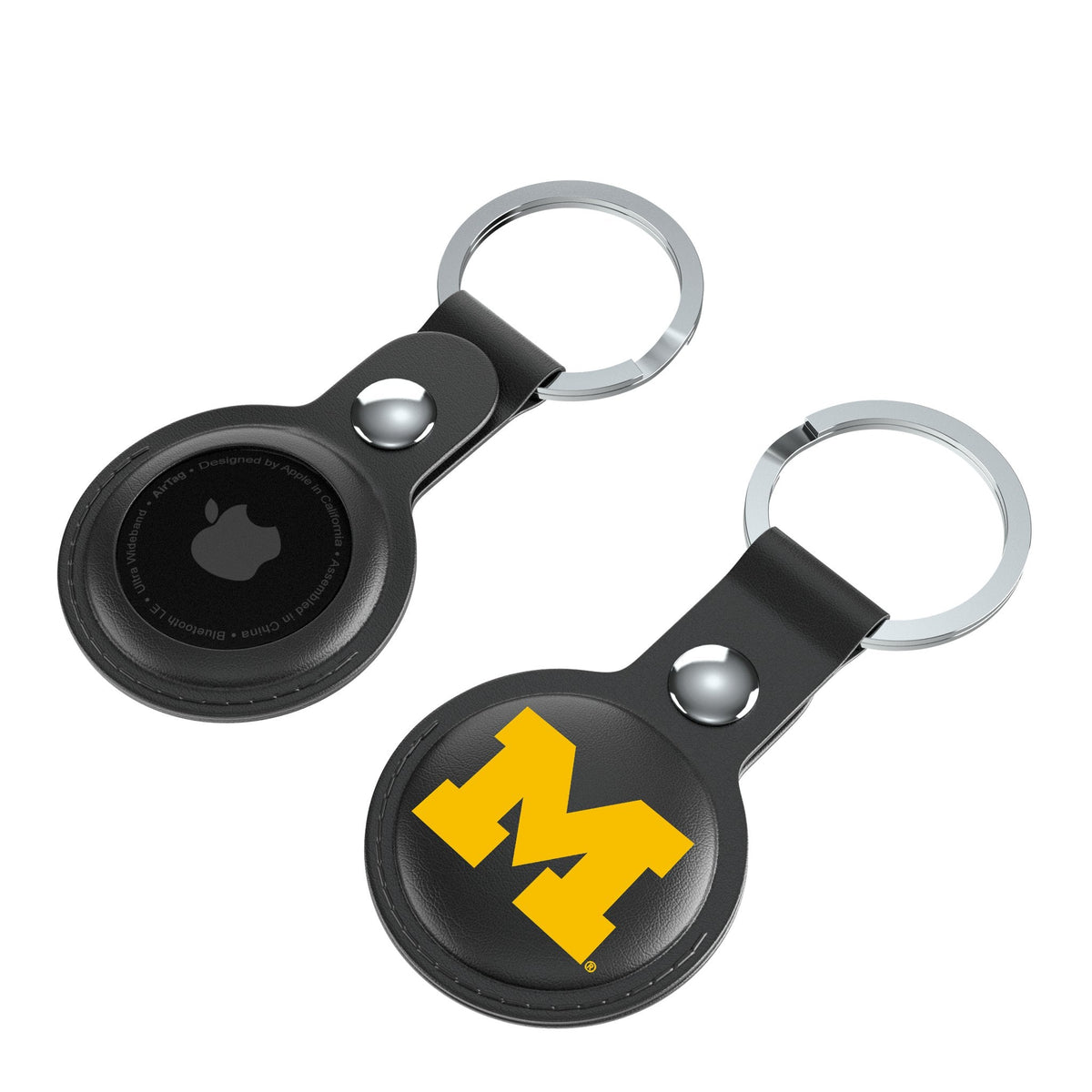 University of Michigan Wolverines Insignia Black Airtag Holder 2-Pack 4