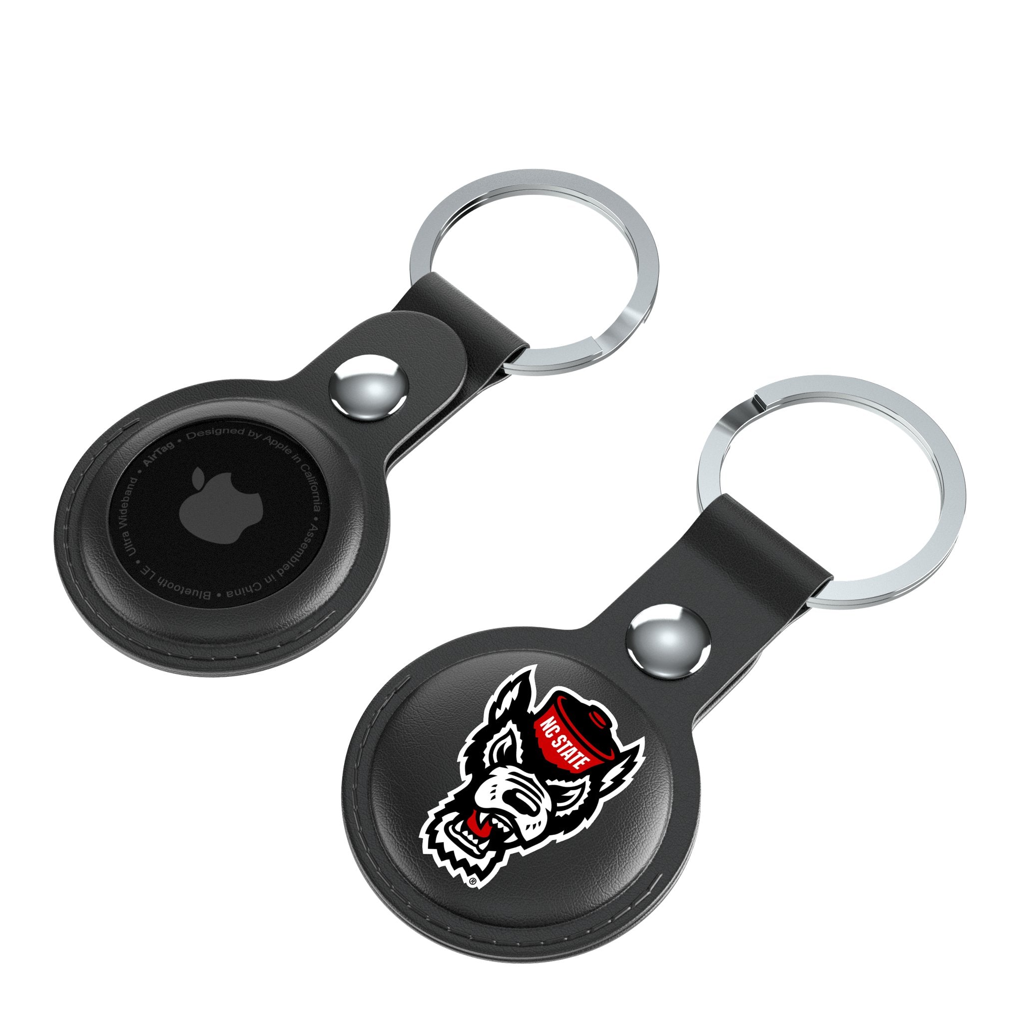North Carolina State University Wolfpack Insignia Black Airtag Holder 2-Pack 4