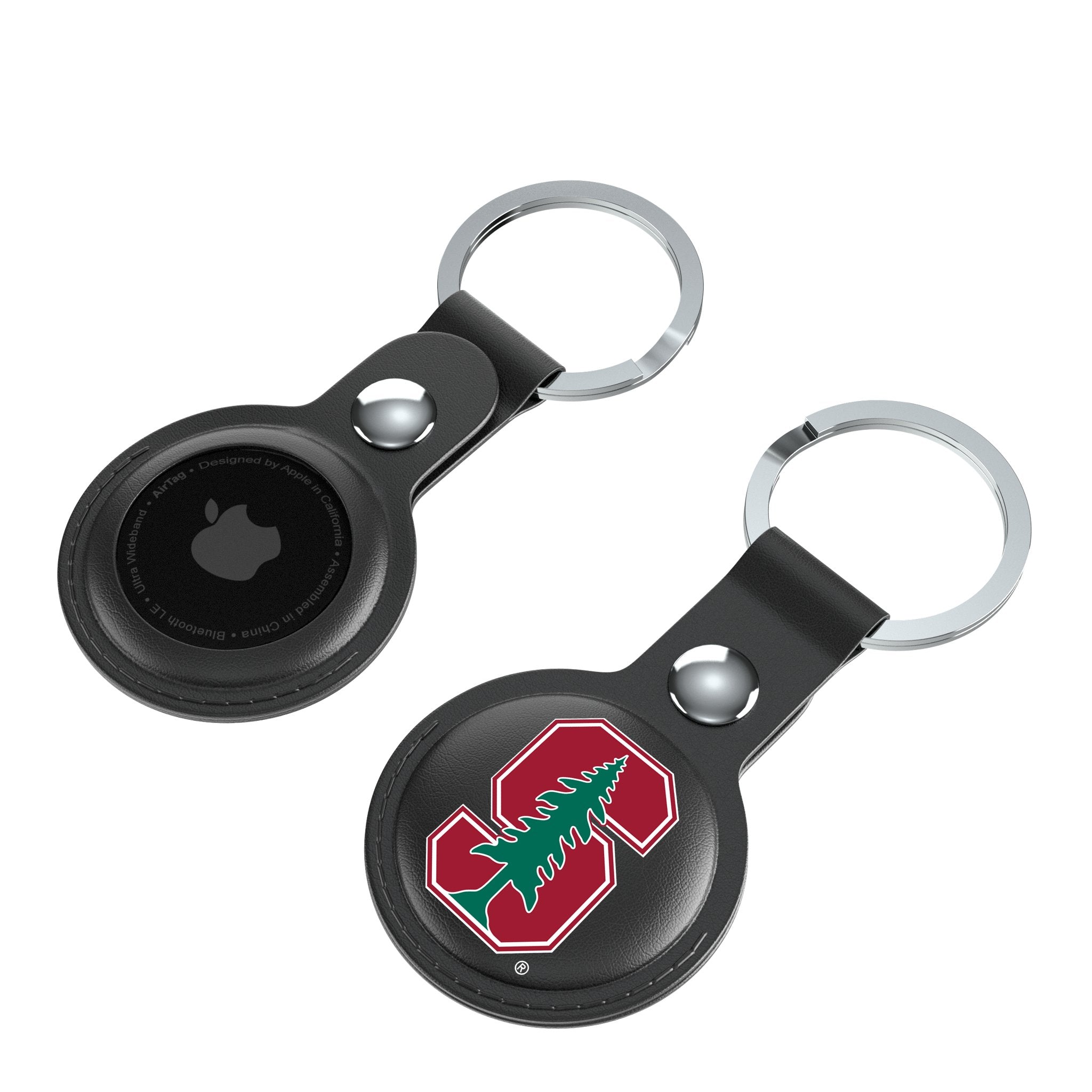 Stanford University Cardinal Insignia Black Airtag Holder 2-Pack 4