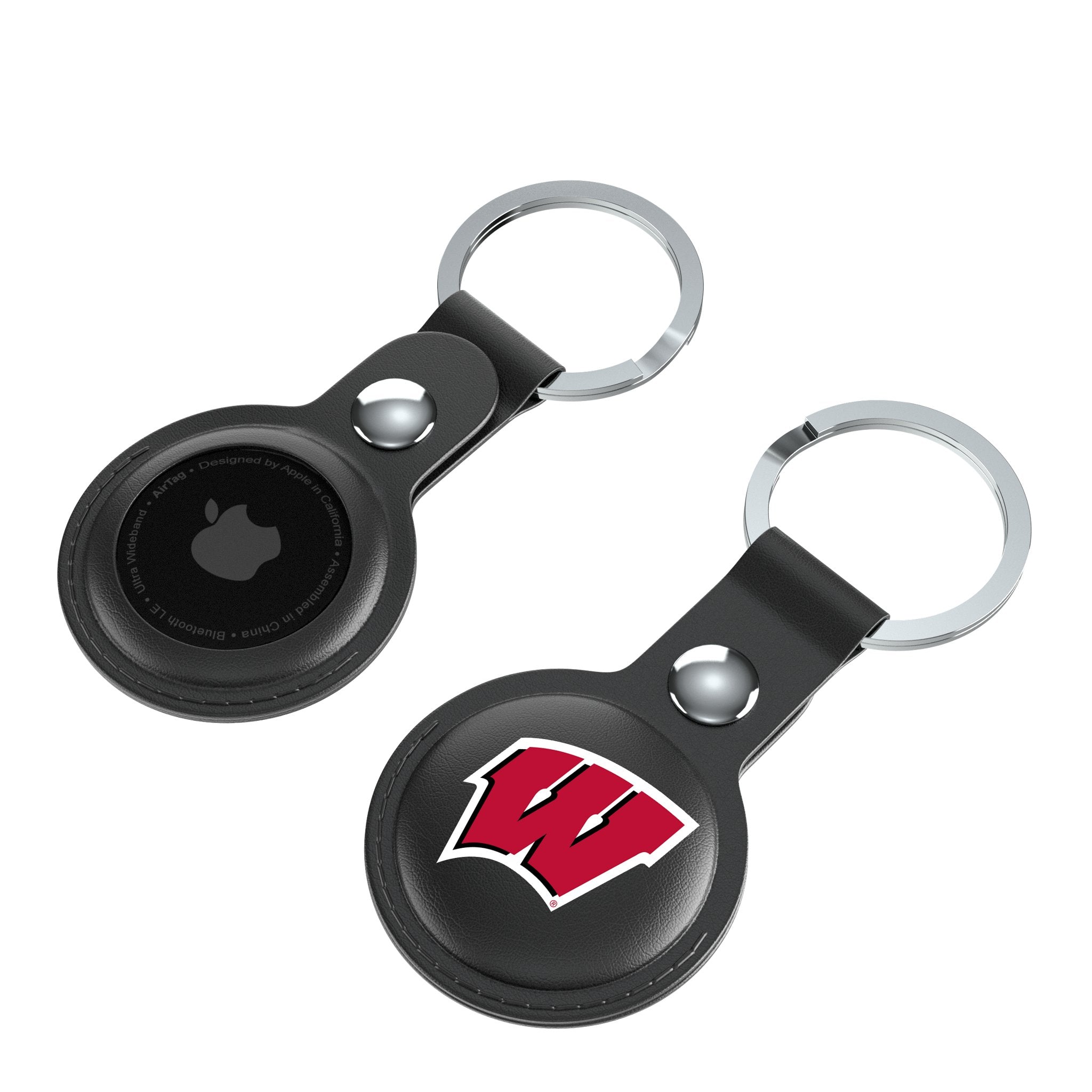 University of Wisconsin Badgers Insignia Black Airtag Holder 2-Pack 4