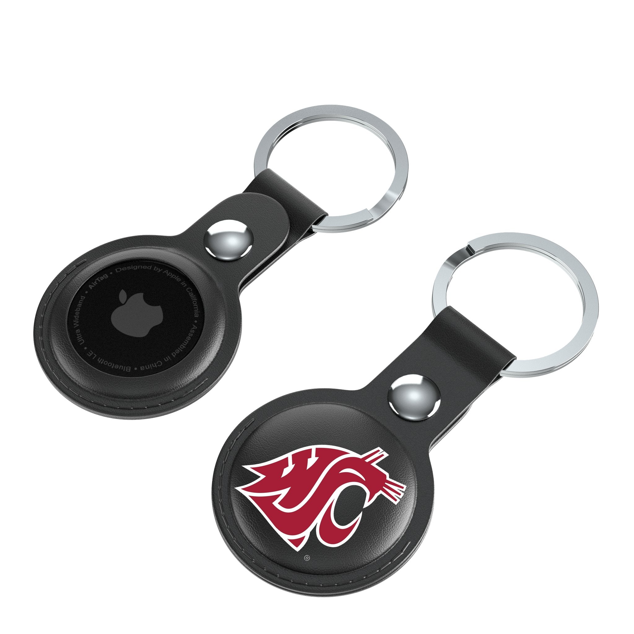 Washington State University Cougars Insignia Black Airtag Holder 2-Pack 4