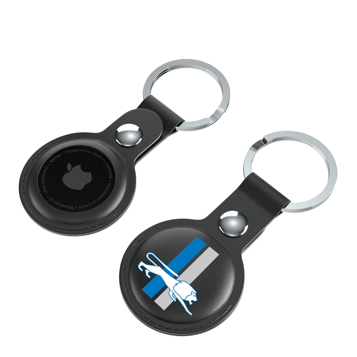 Detroit Lions Retro Insignia Black Airtag Holder 2-Pack 4
