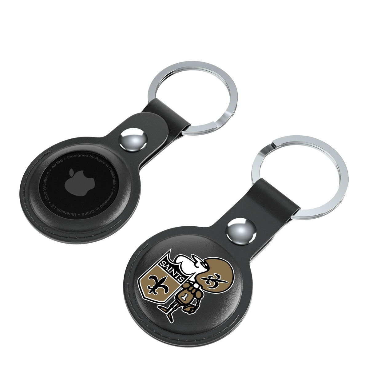 New Orleans Saints Historic Collection Insignia Black Airtag Holder 2-Pack 4