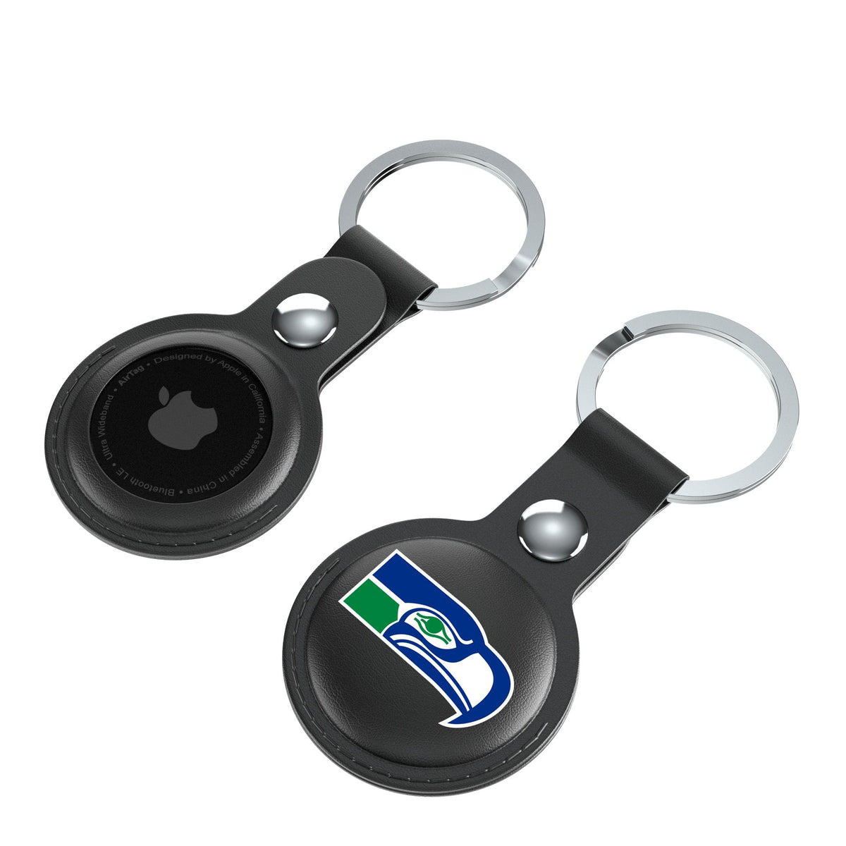 Seattle Seahawks Historic Collection Insignia Black Airtag Holder 2-Pack 4