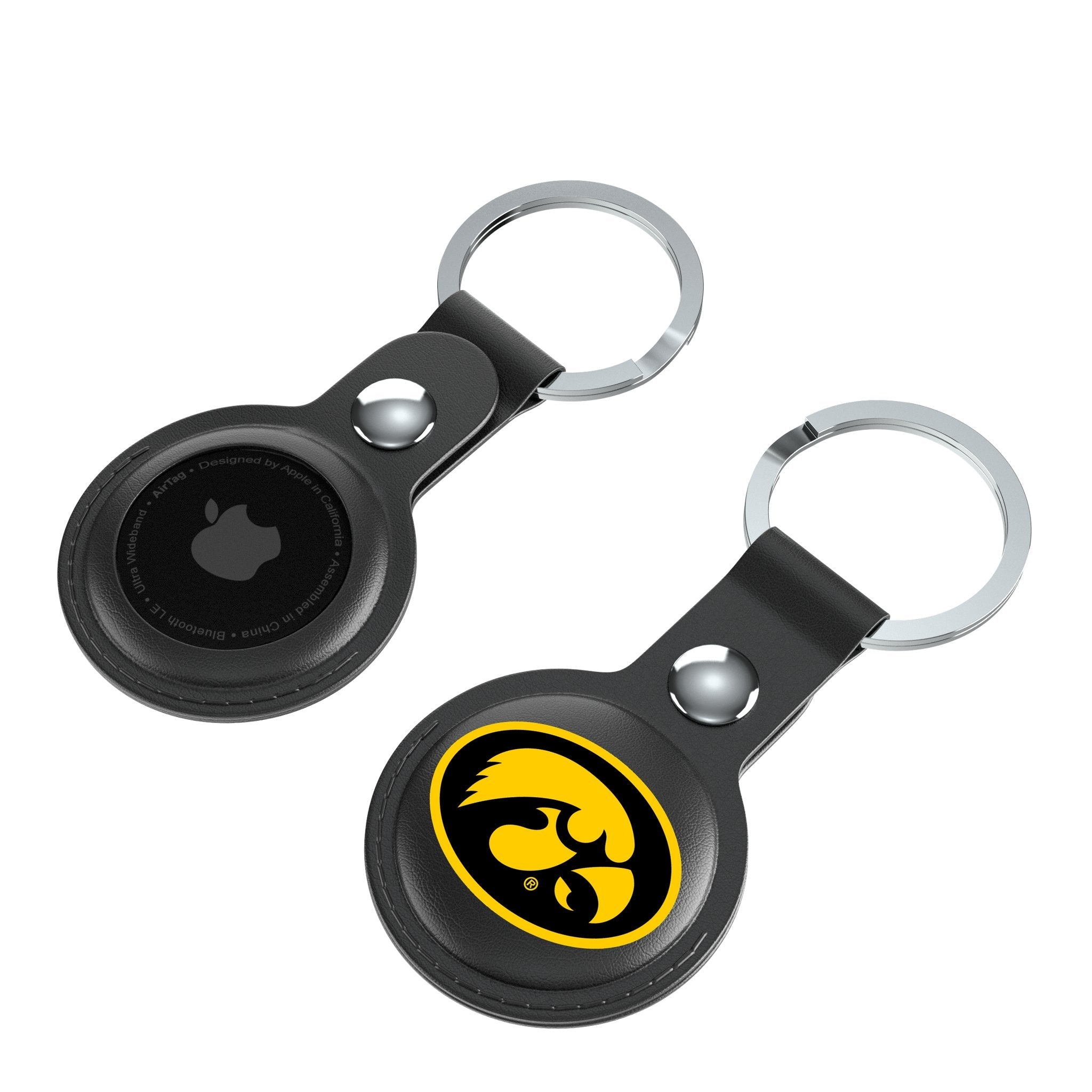 University of Iowa Hawkeyes Insignia Black Airtag Holder 2-Pack 4