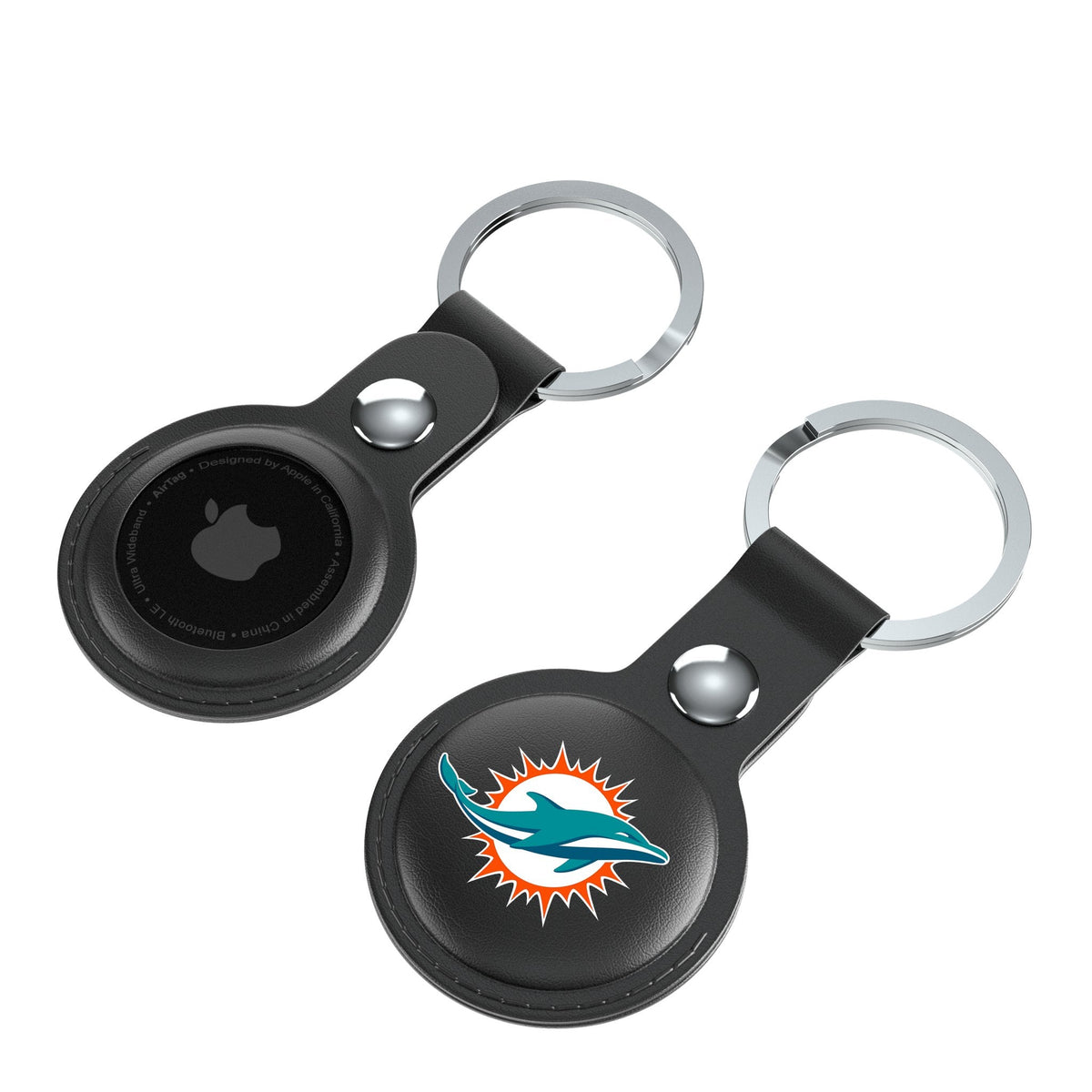 Miami Dolphins Insignia Black Airtag Holder 2-Pack 4