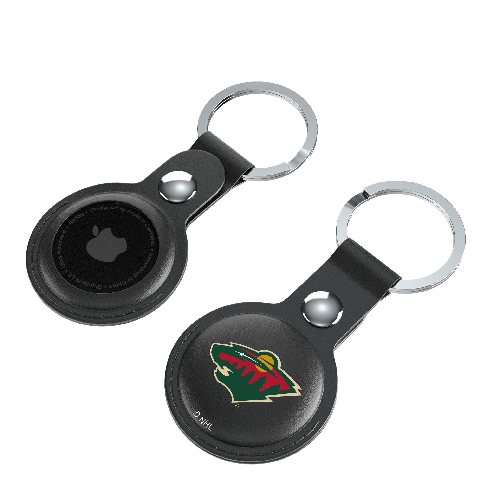 Minnesota Wild Insignia Black Airtag Holder 2-Pack 4