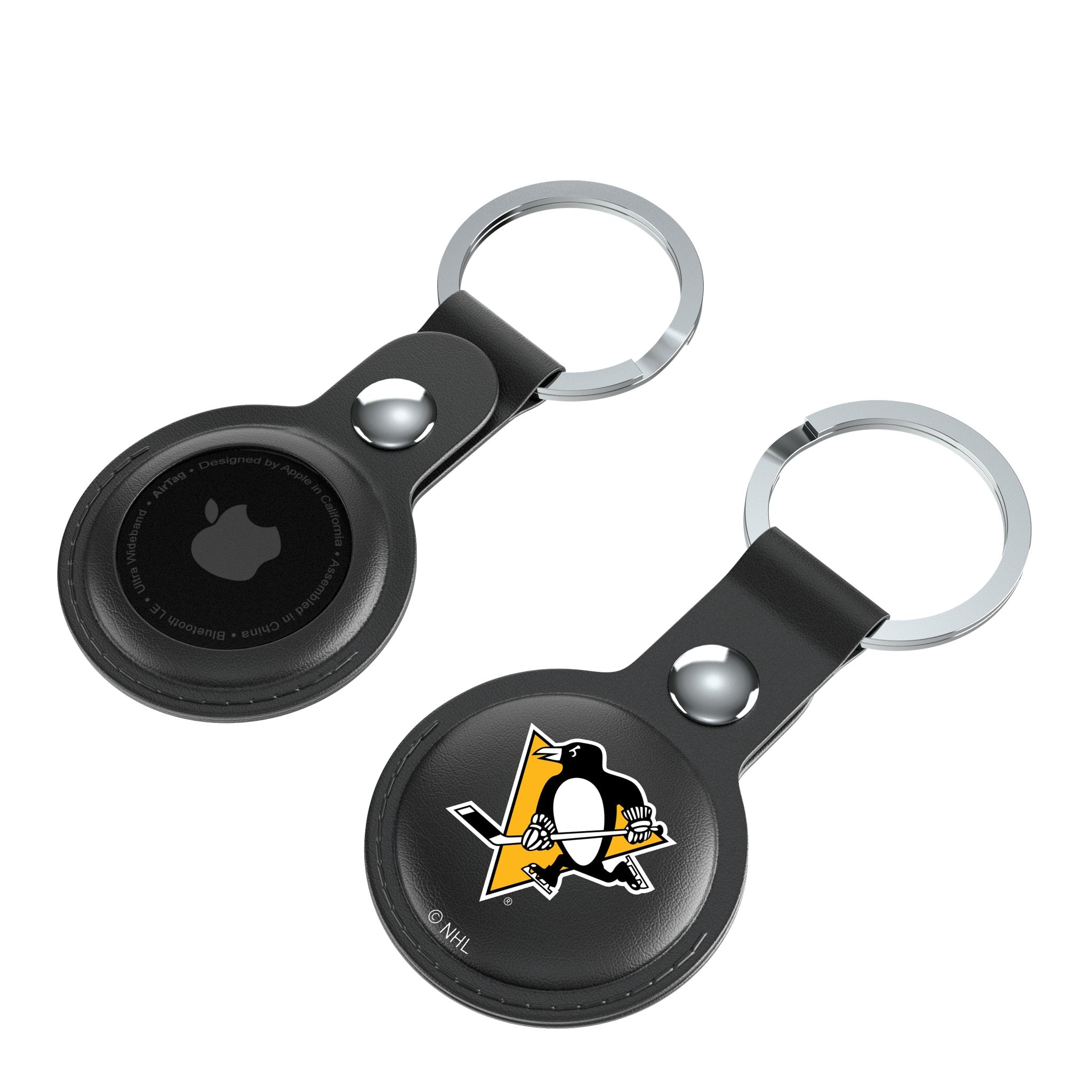 Pittsburgh Penguins Insignia Black Airtag Holder 2-Pack 4
