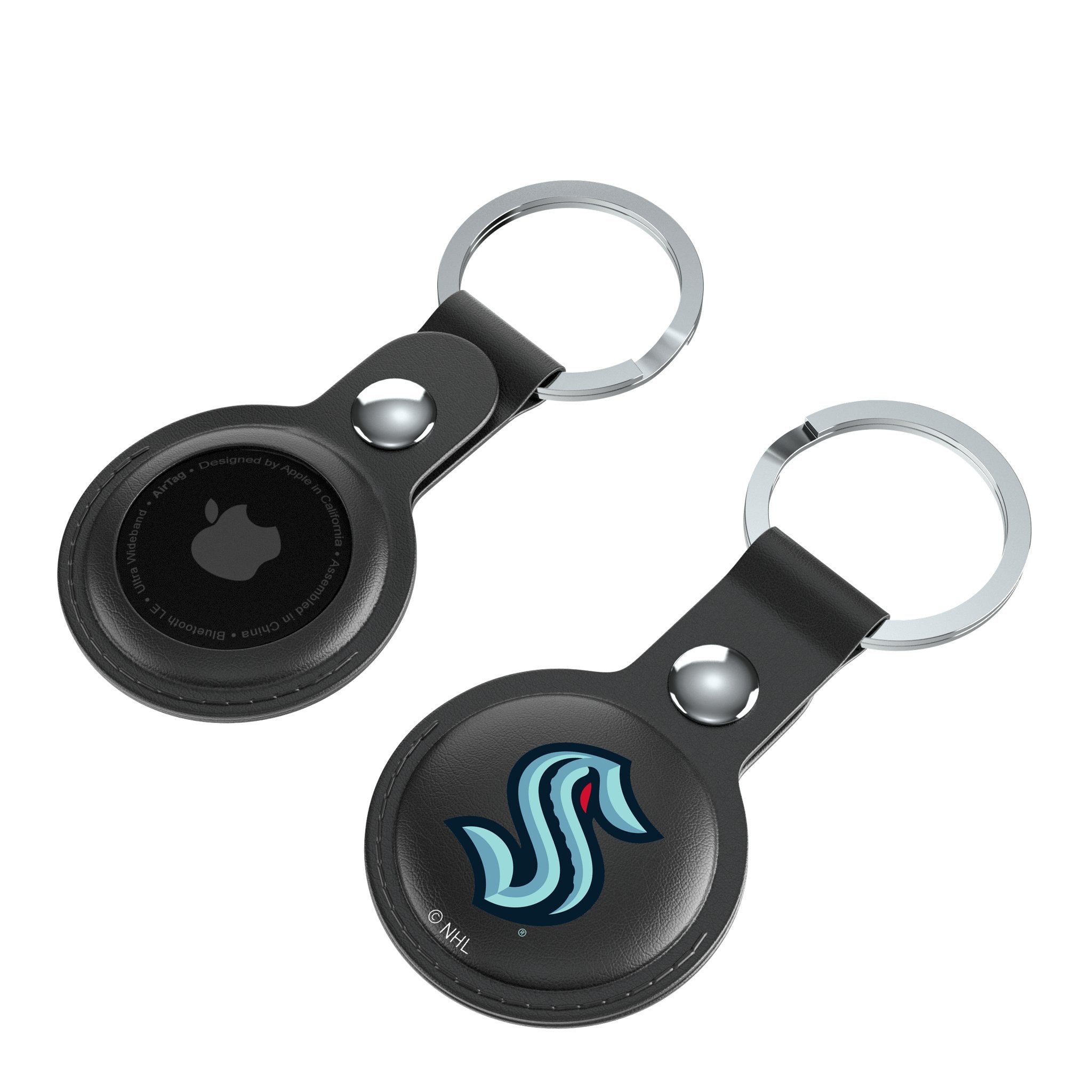 Seattle Kraken Insignia Black Airtag Holder 2-Pack 4