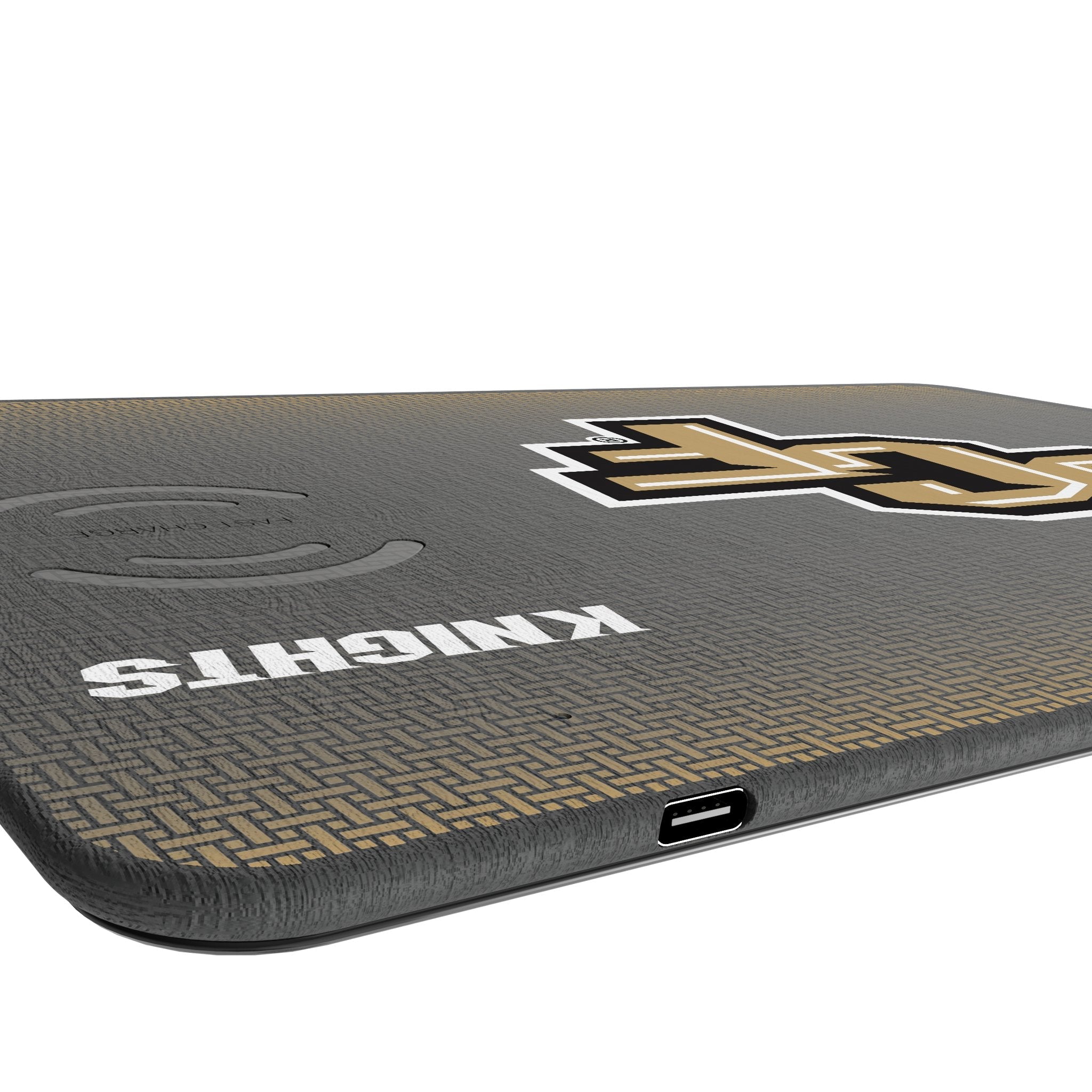 University of Central Florida Golden Knights Linen 15-Watt Wireless Charger and Mouse Pad 3