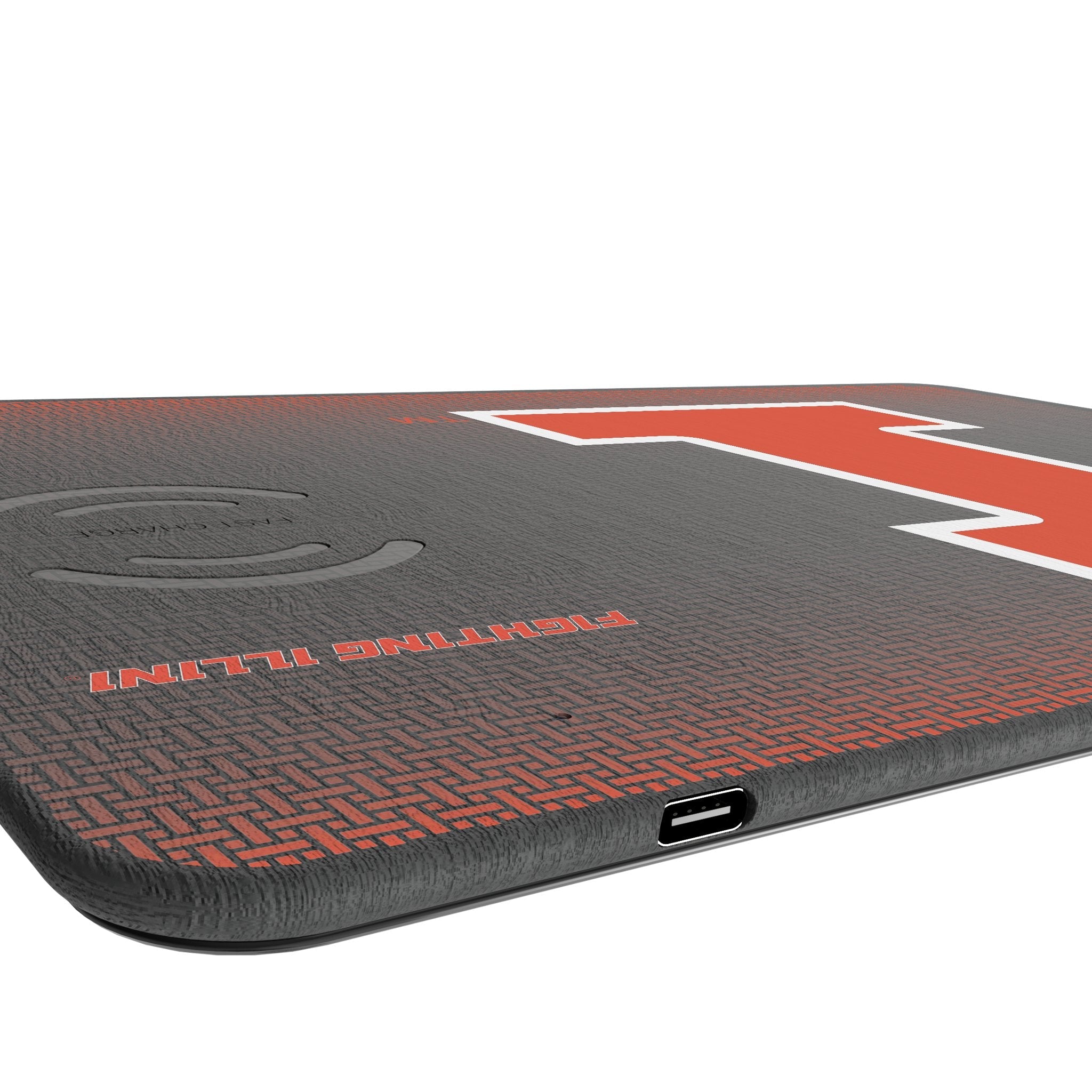 University of Illinois Fighting Illini Linen 15-Watt Wireless Charger and Mouse Pad 3