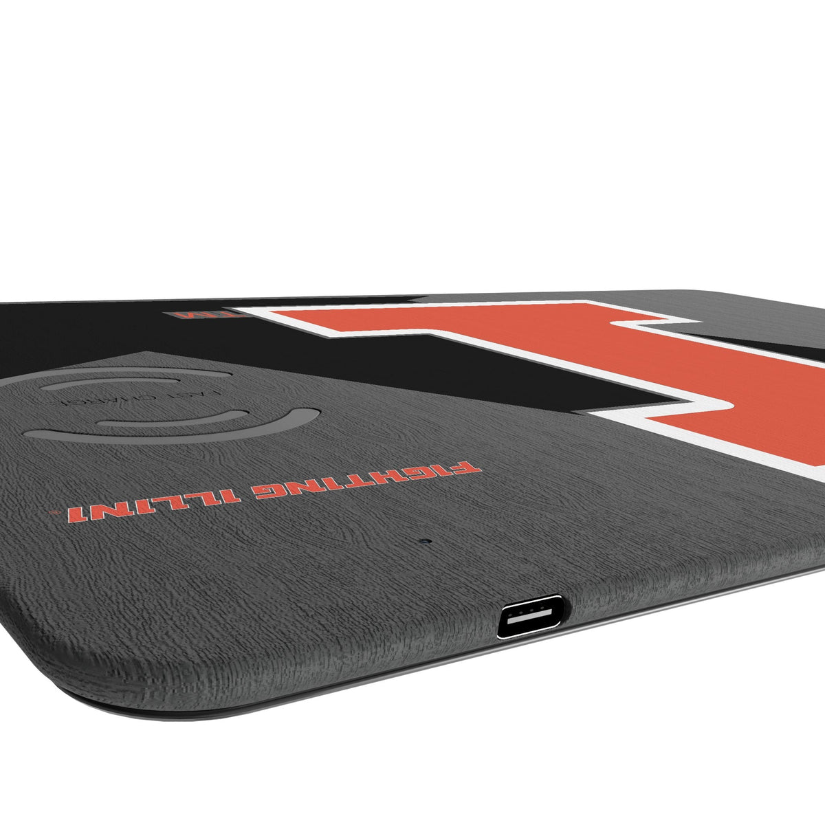 University of Illinois Fighting Illini Monocolor Tilt 15-Watt Wireless Charger and Mouse Pad 3