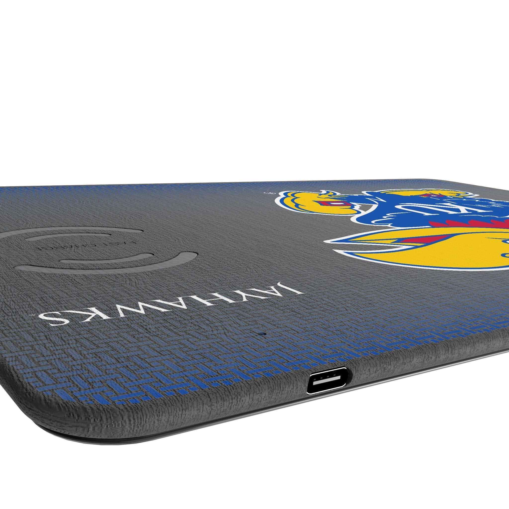 University of Kansas Jayhawks Linen 15-Watt Wireless Charger and Mouse Pad 3
