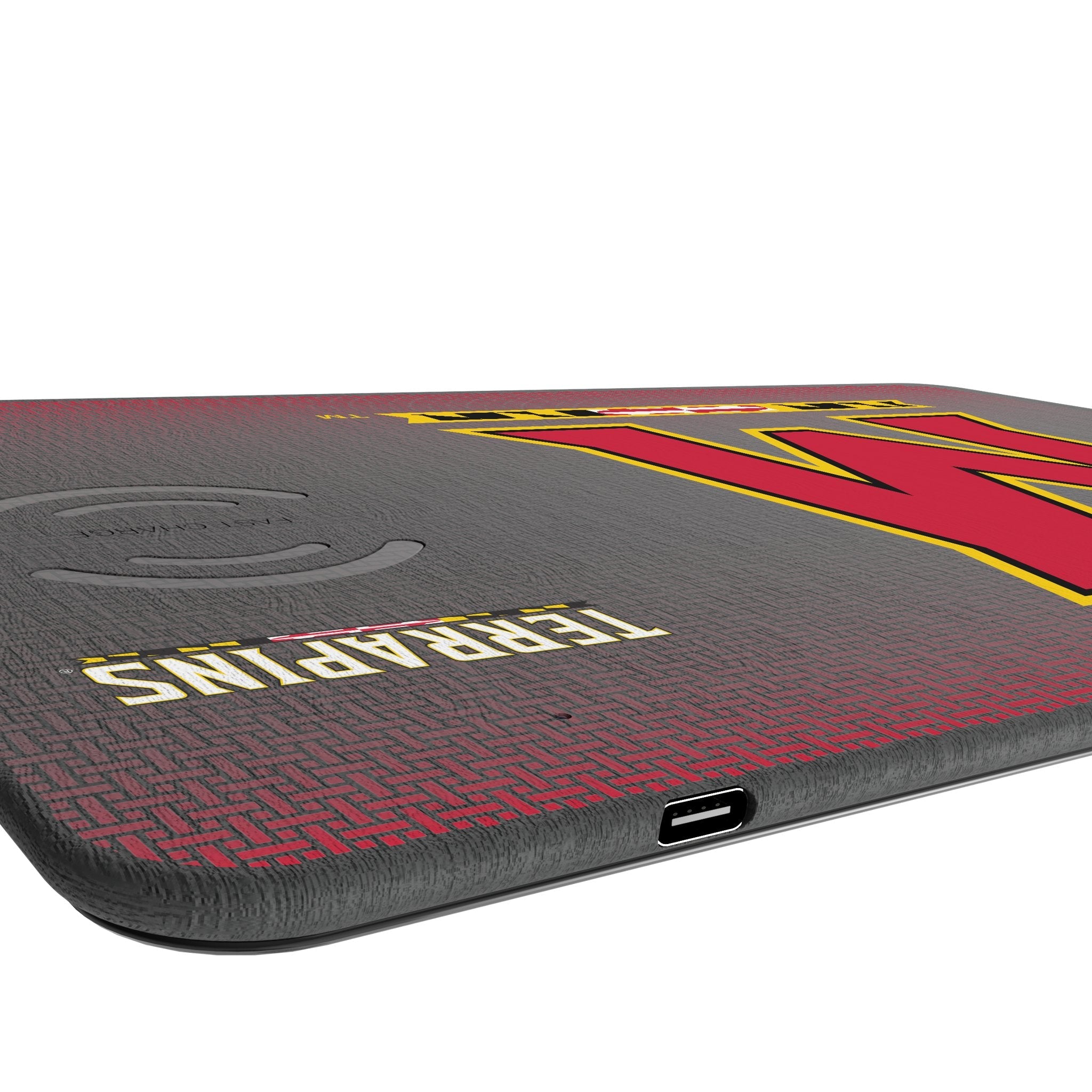 University of Maryland Terrapins Linen 15-Watt Wireless Charger and Mouse Pad 3