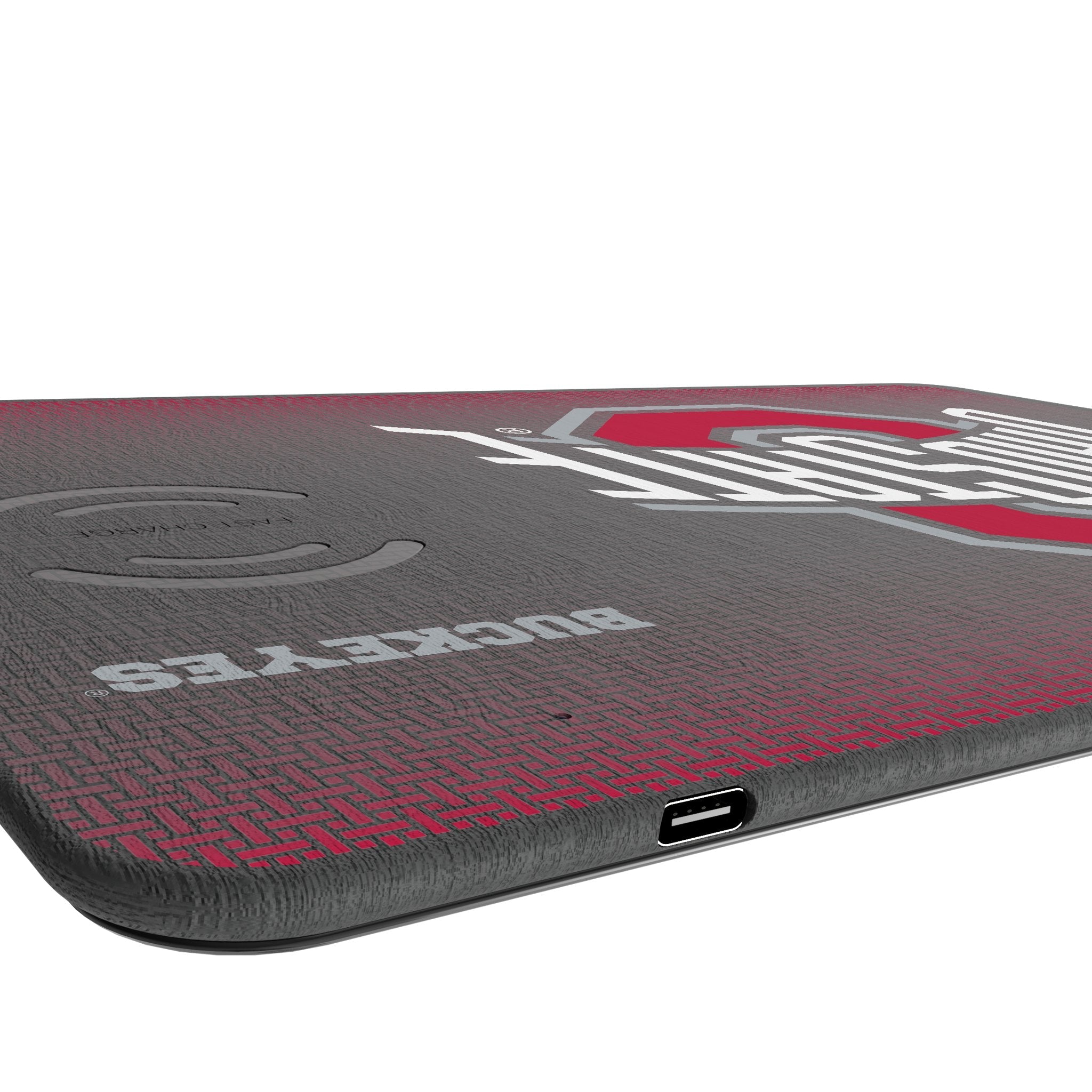 Ohio State University Buckeyes Linen 15-Watt Wireless Charger and Mouse Pad 3
