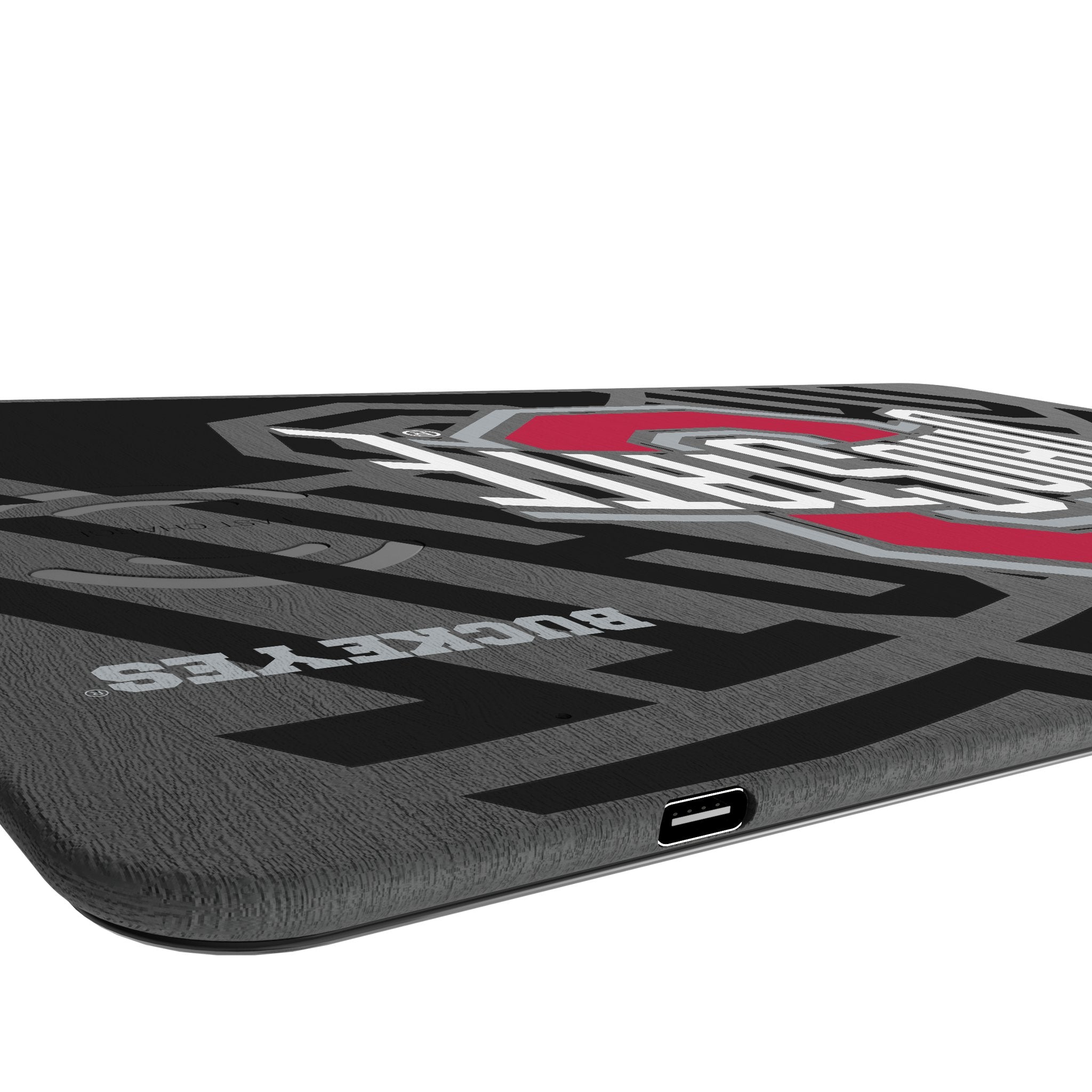 Ohio State University Buckeyes Monocolor Tilt 15-Watt Wireless Charger and Mouse Pad 3