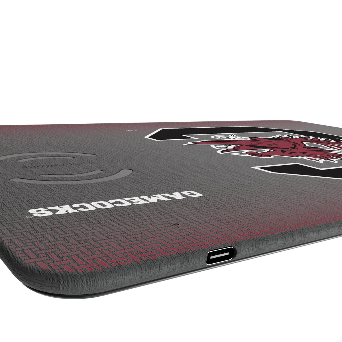 University of South Carolina Gamecocks Linen 15-Watt Wireless Charger and Mouse Pad 3