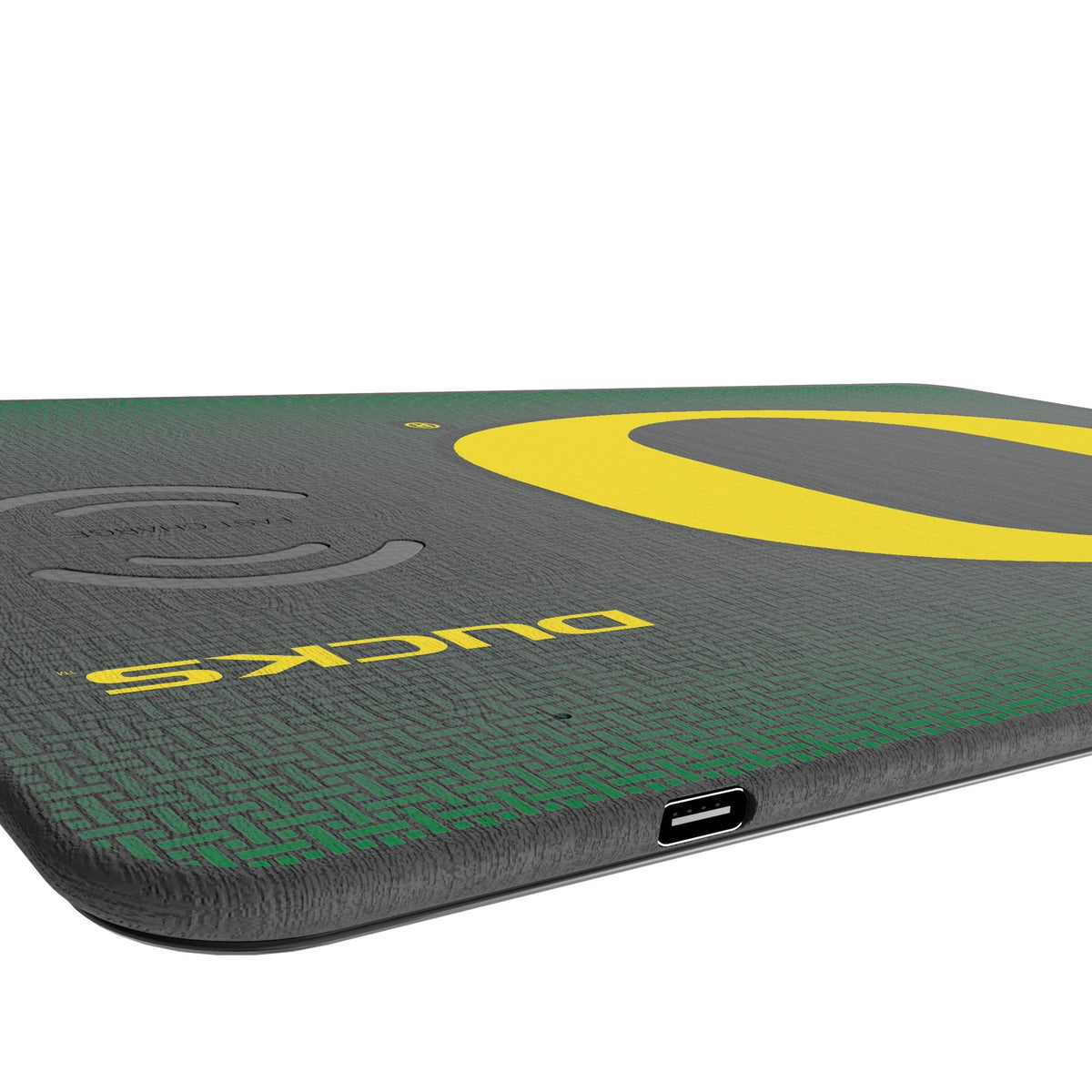 University of Oregon Ducks Linen 15-Watt Wireless Charger and Mouse Pad 3