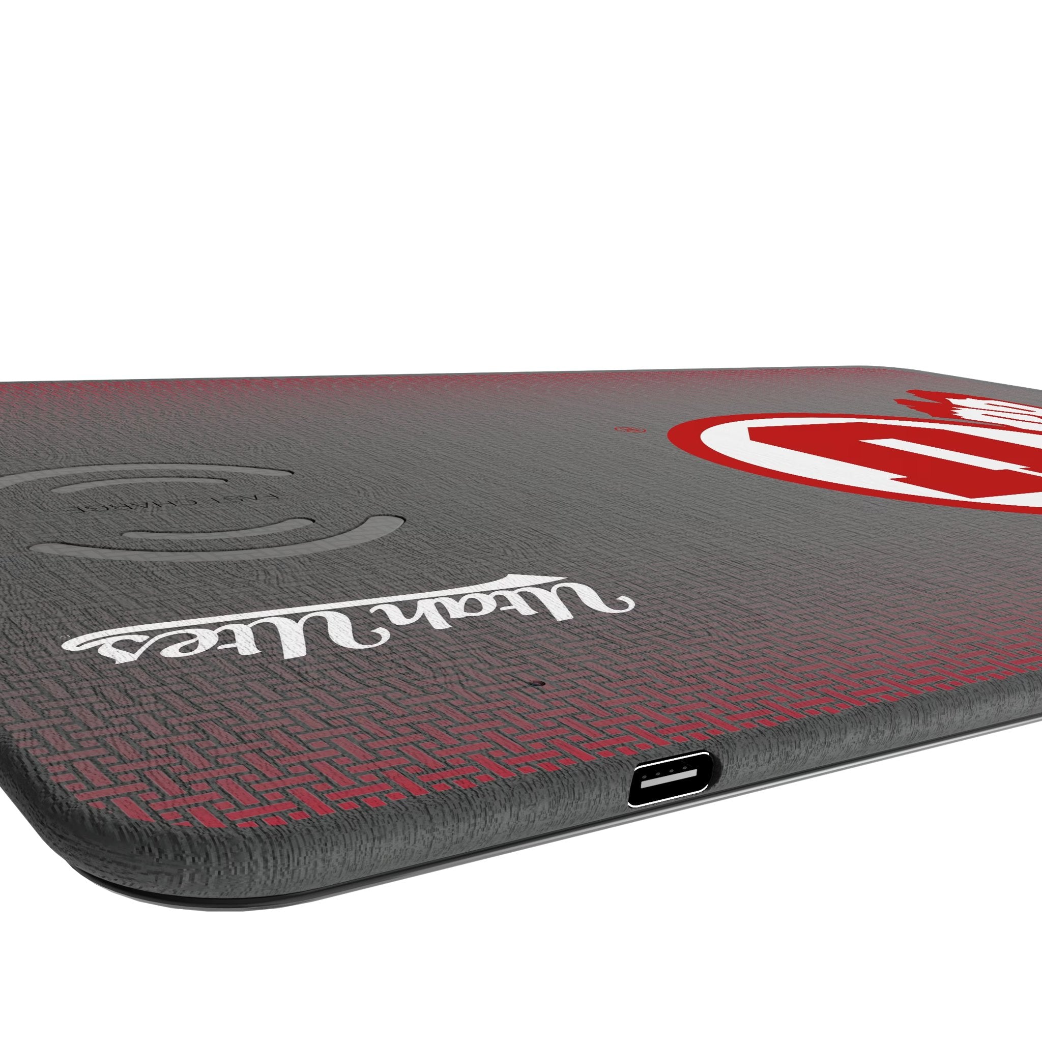 University of Utah Utes Linen 15-Watt Wireless Charger and Mouse Pad 3