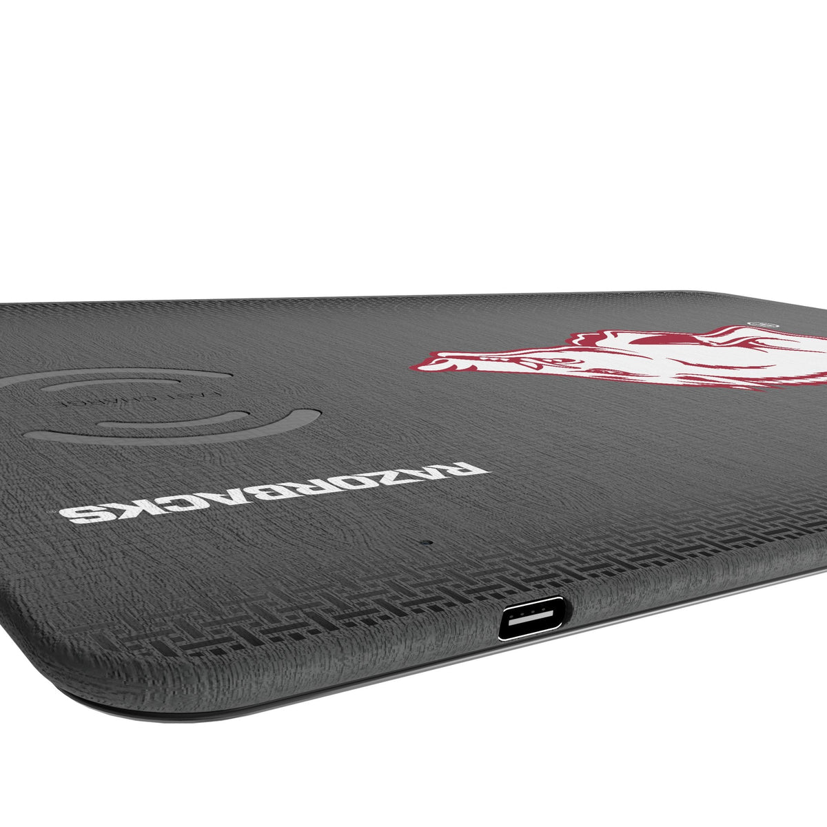 University of Arkansas Fayetteville Razorbacks Linen 15-Watt Wireless Charger and Mouse Pad 3