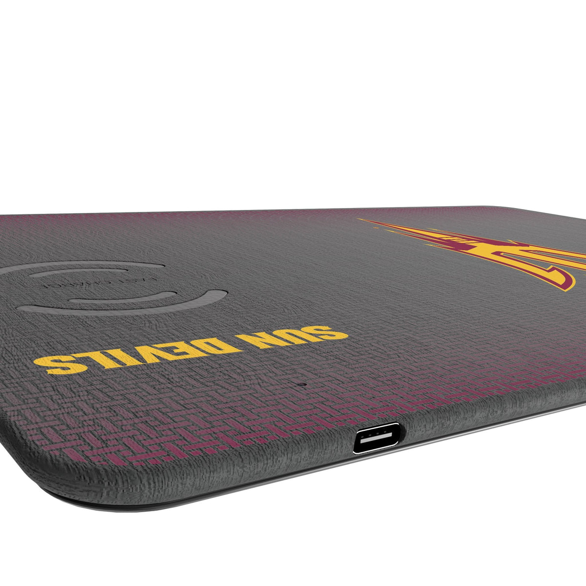Arizona State University Sun Devils Linen 15-Watt Wireless Charger and Mouse Pad 3