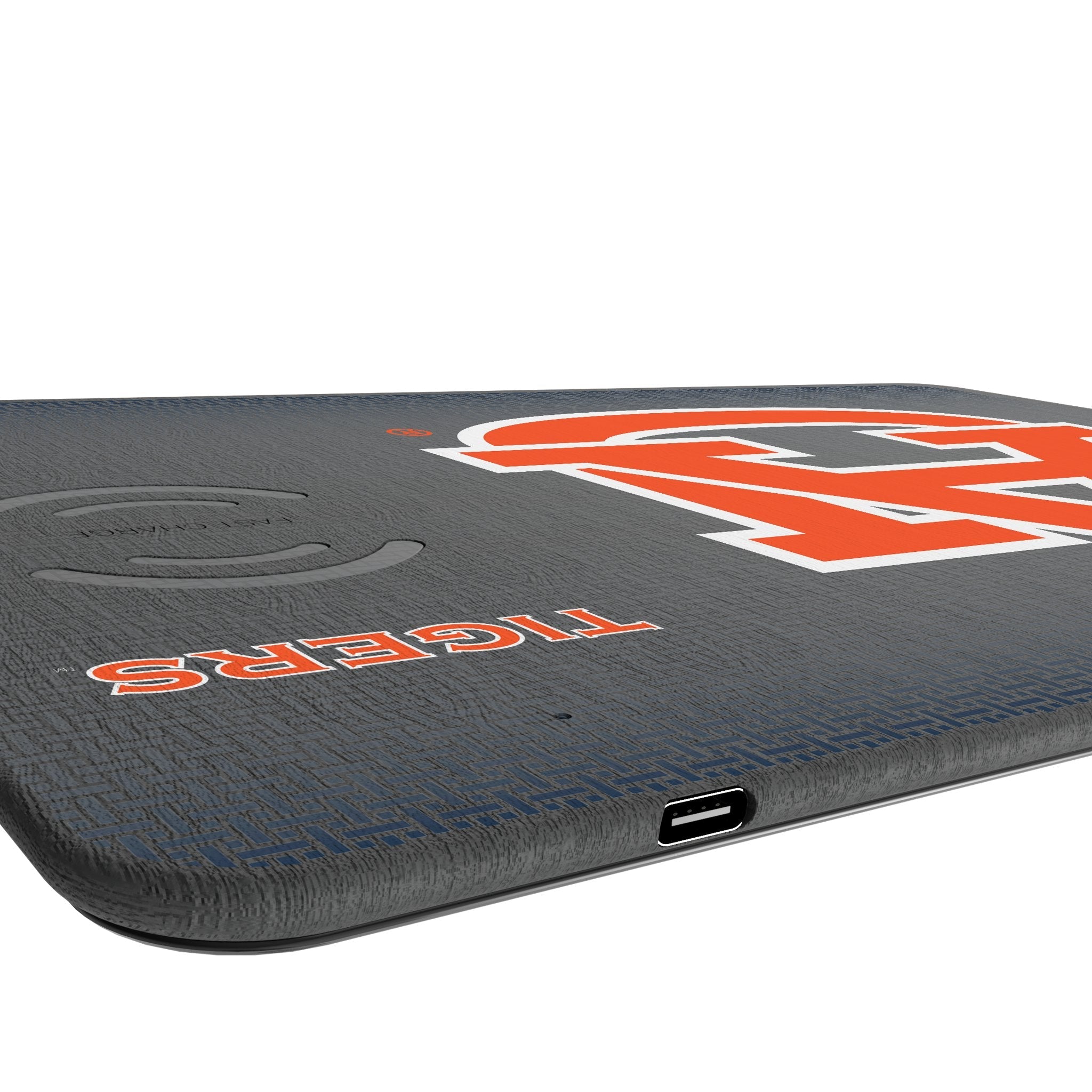 University of Auburn Tigers Linen 15-Watt Wireless Charger and Mouse Pad 3