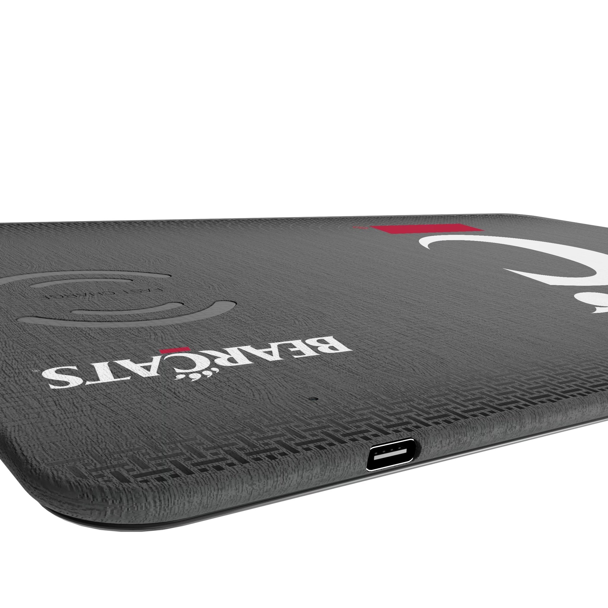 University of Cincinnati Bearcats Linen 15-Watt Wireless Charger and Mouse Pad 3