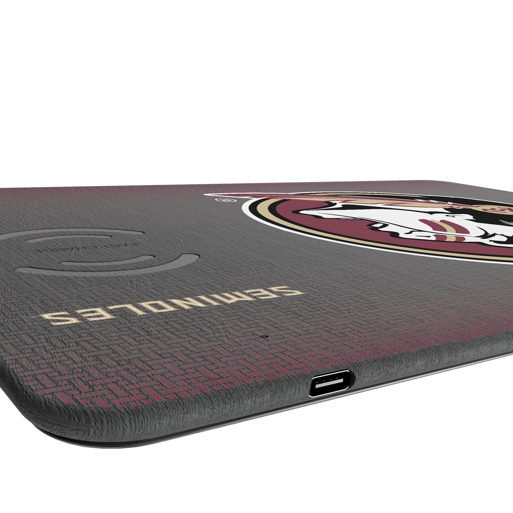 Florida State University Seminoles Linen 15-Watt Wireless Charger and Mouse Pad 3