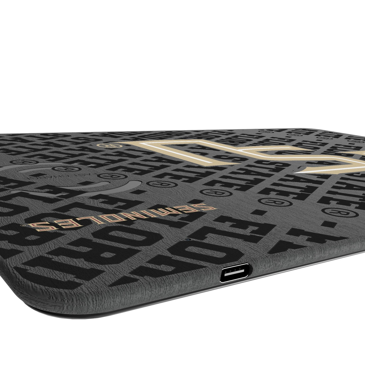 Florida State University Seminoles Athletic Wordmark Monocolor Tilt 15-Watt Wireless Charger and Mouse Pad 3