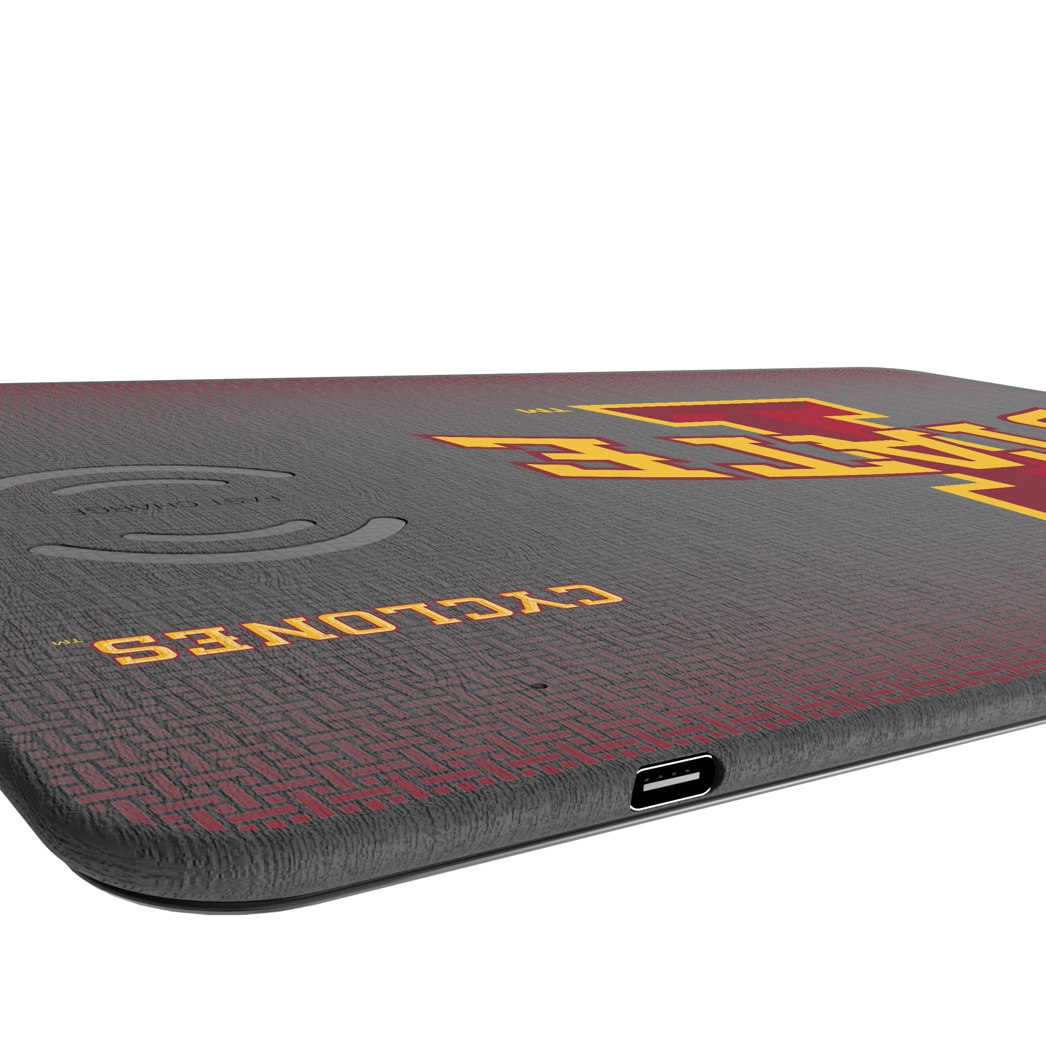 Iowa State University Cyclones Linen 15-Watt Wireless Charger and Mouse Pad 3
