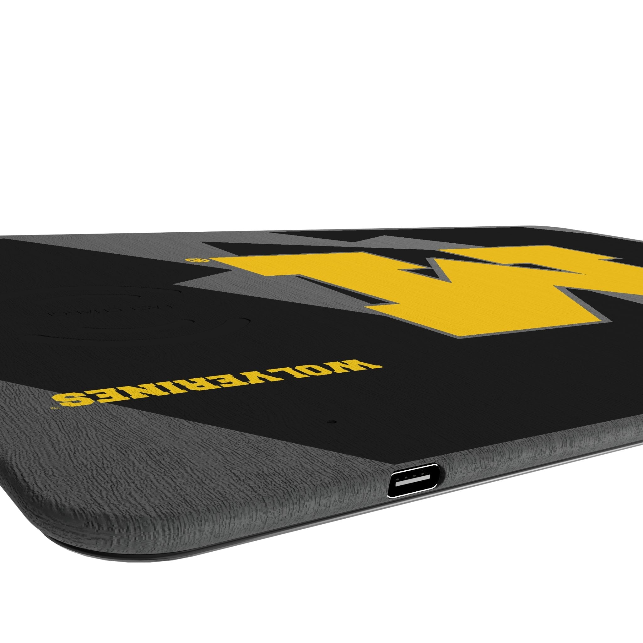 University of Michigan Wolverines Monocolor Tilt 15-Watt Wireless Charger and Mouse Pad 3
