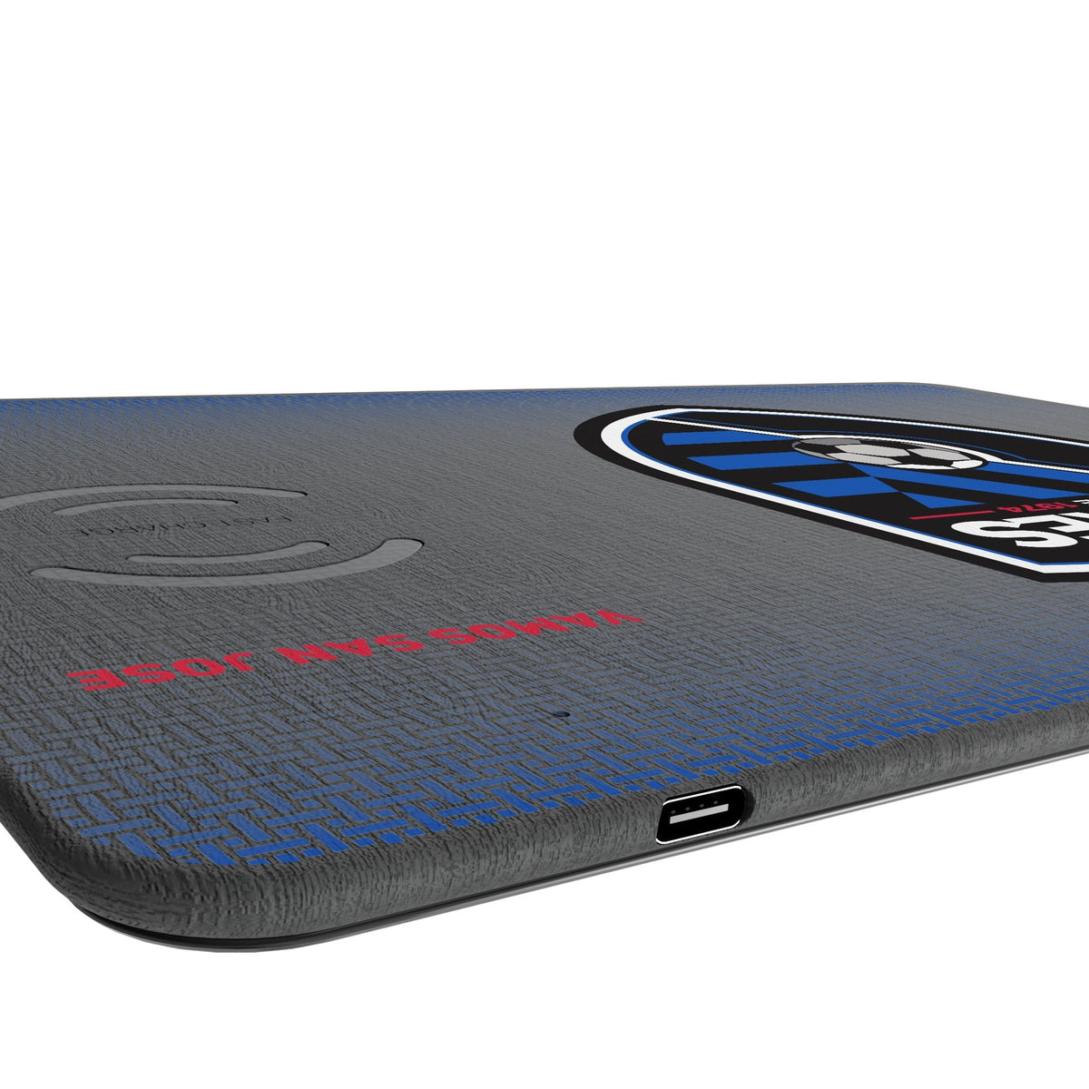 San Jose Earthquakes Linen 15-Watt Wireless Charger and Mouse Pad 3