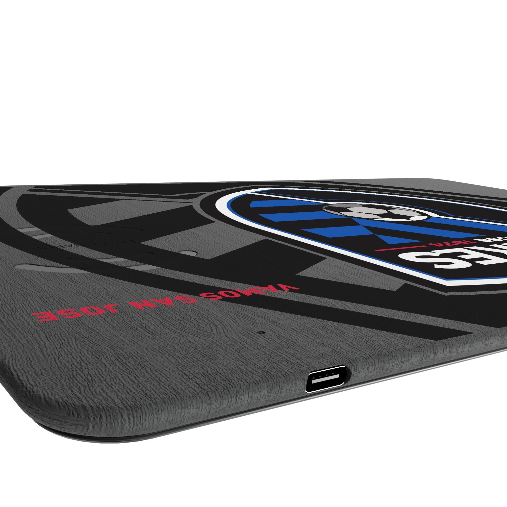 San Jose Earthquakes Monocolor Tilt 15-Watt Wireless Charger and Mouse Pad 3