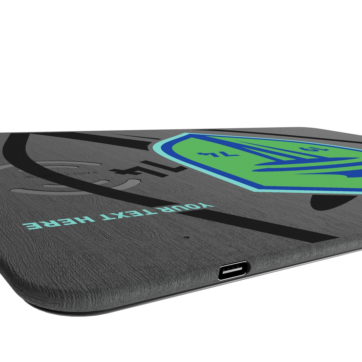 Seattle Sounders FC Personalized Tilt 15-Watt Wireless Charger and Mouse Pad 3