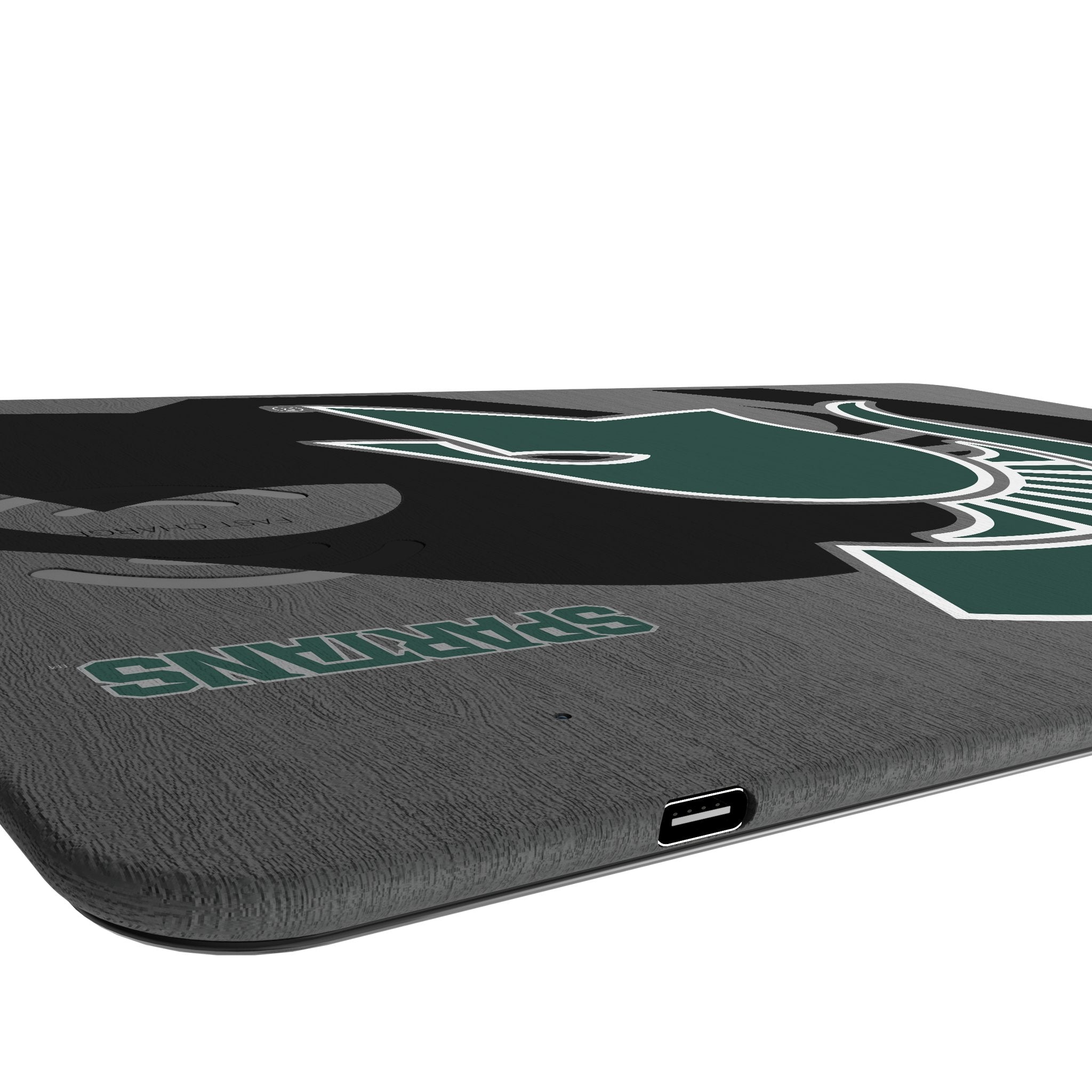 Michigan State University Spartans Monocolor Tilt 15-Watt Wireless Charger and Mouse Pad 3