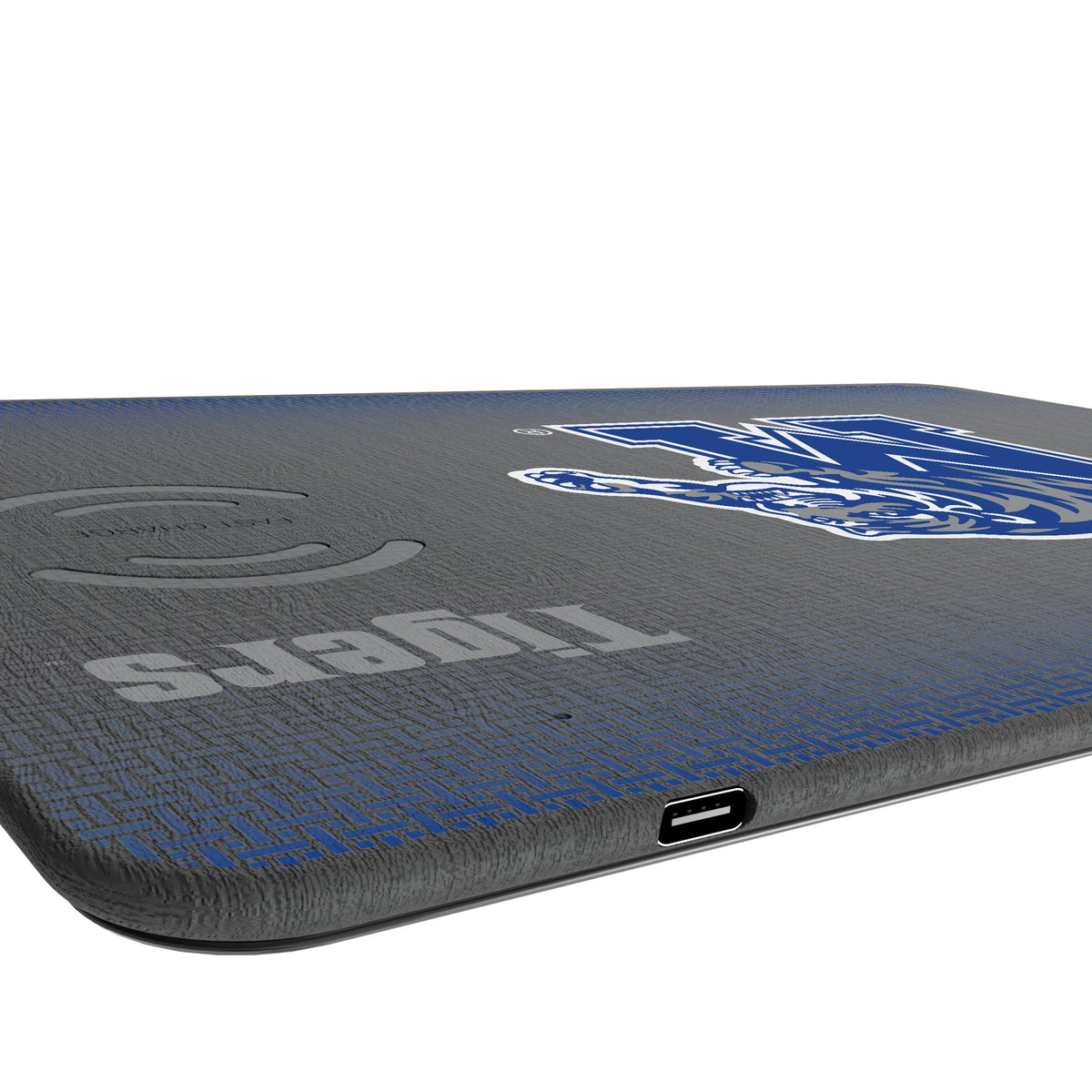 University of Memphis Tigers Linen 15-Watt Wireless Charger and Mouse Pad 3