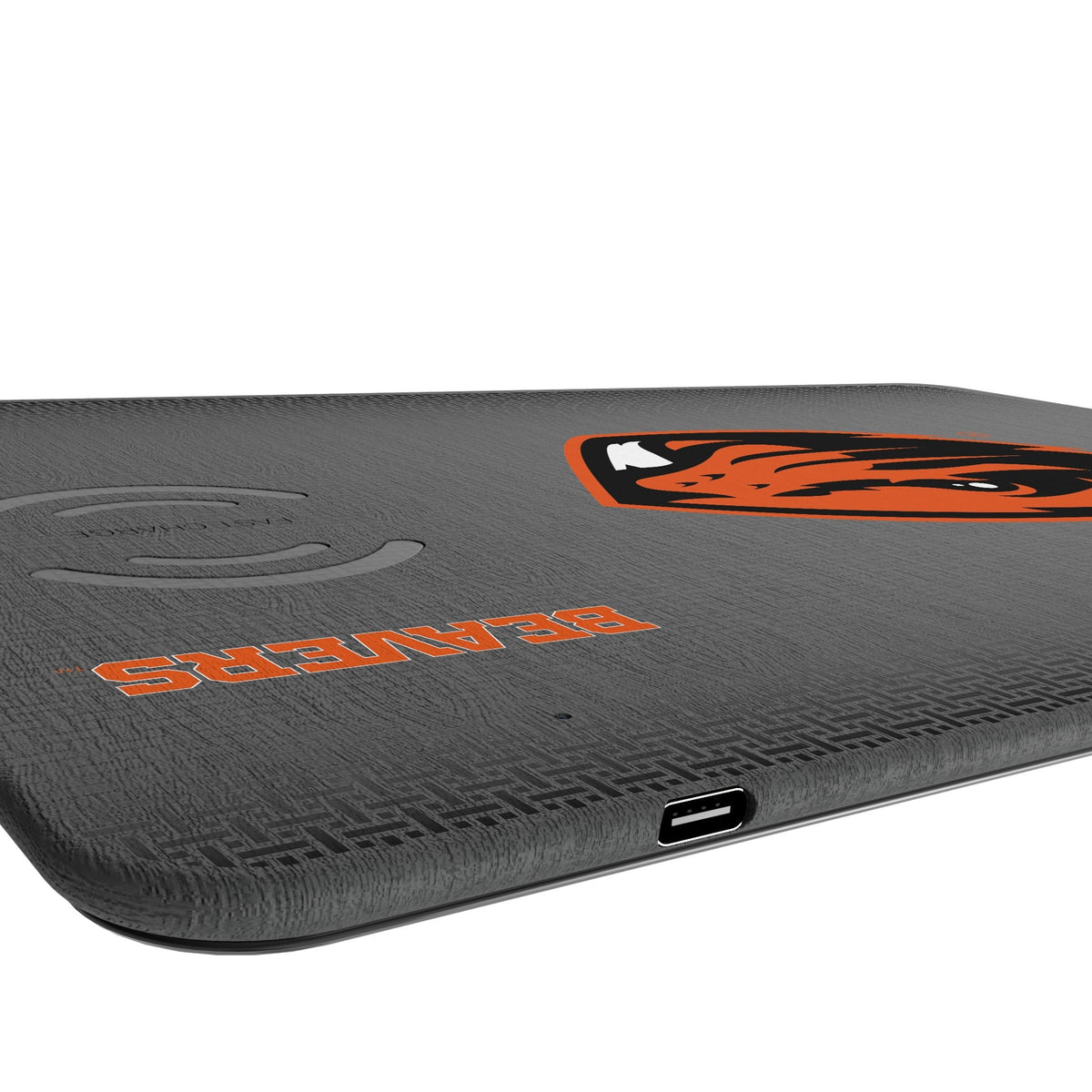 Oregon State University Beavers Linen 15-Watt Wireless Charger and Mouse Pad 3