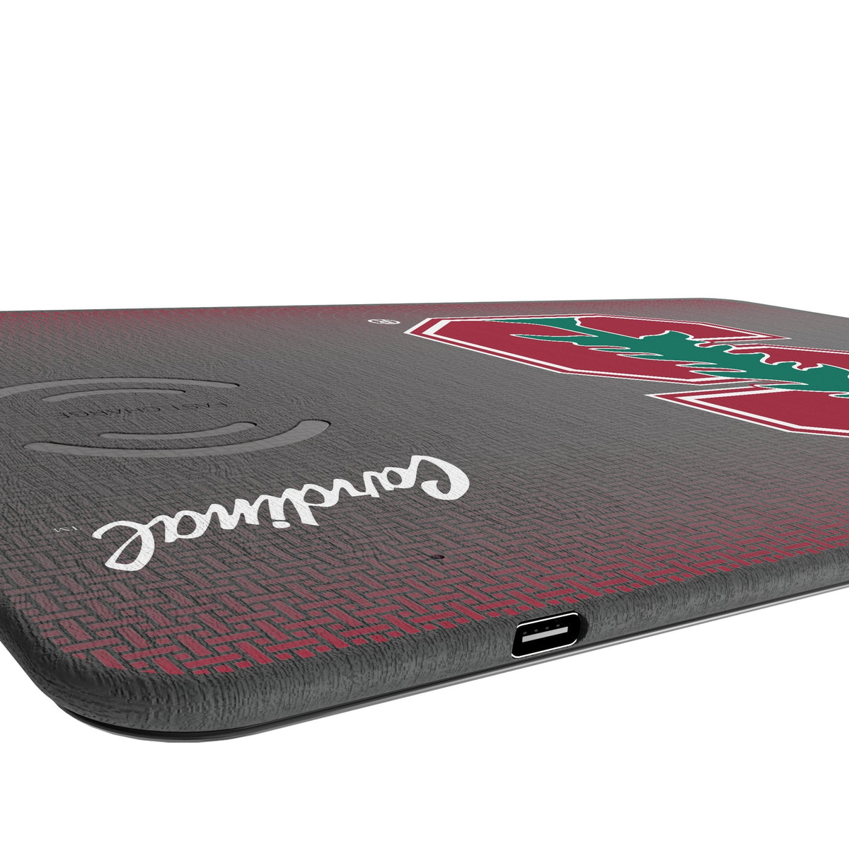 Stanford University Cardinal Linen 15-Watt Wireless Charger and Mouse Pad 3