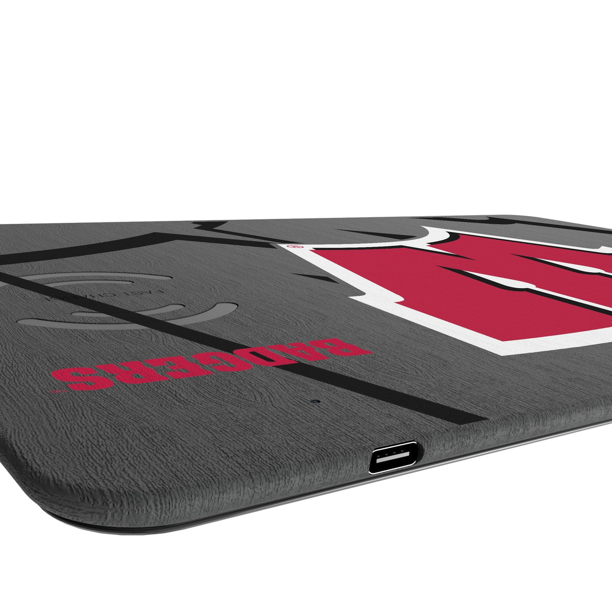 University of Wisconsin Badgers Monocolor Tilt 15-Watt Wireless Charger and Mouse Pad 3