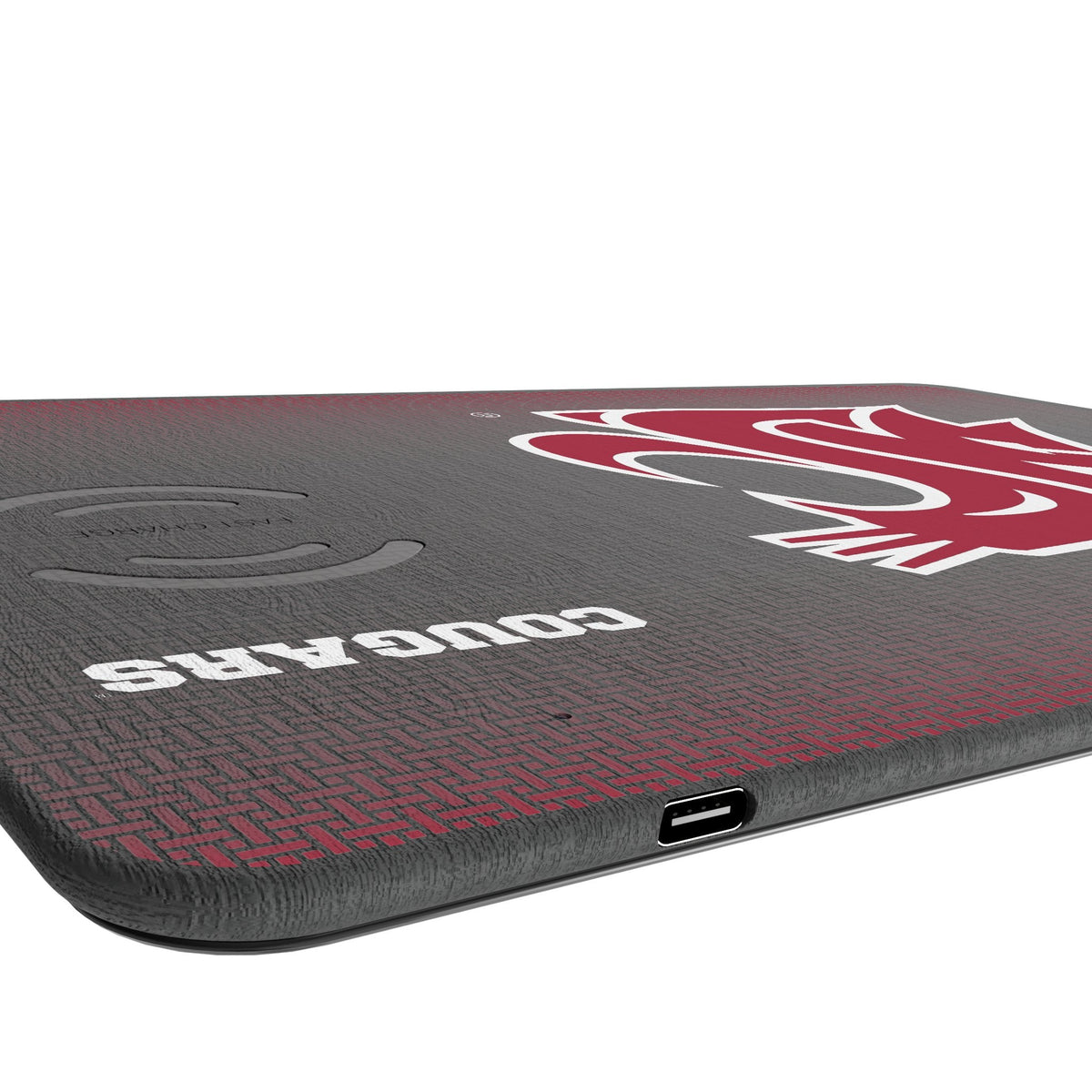 Washington State University Cougars Linen 15-Watt Wireless Charger and Mouse Pad 3