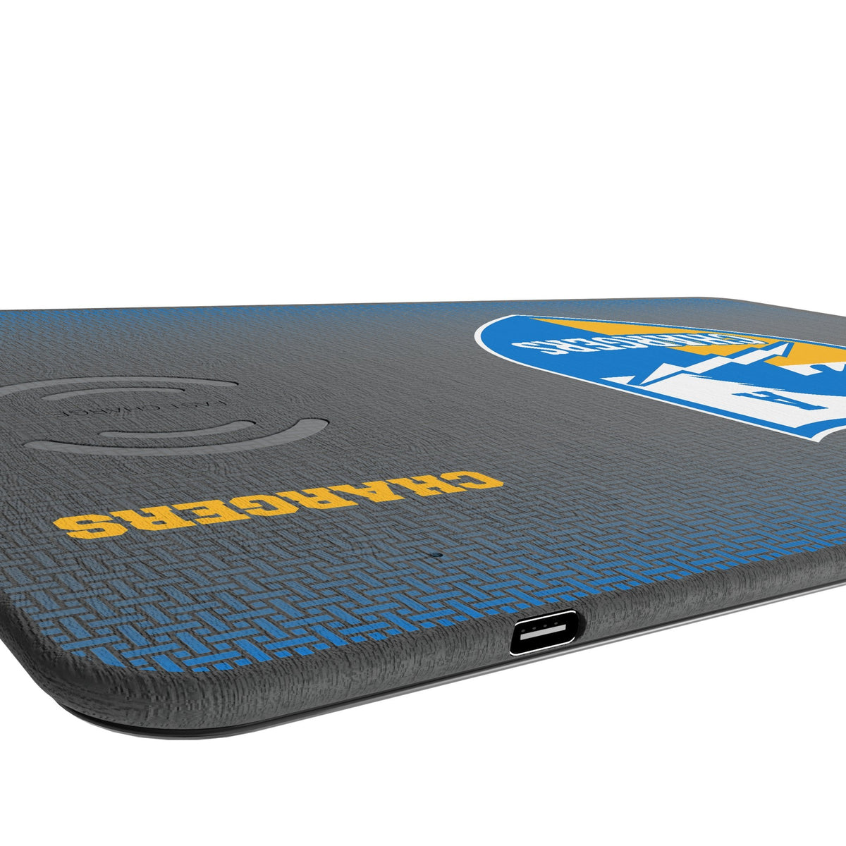 Los Angeles Chargers Historic Collection Linen 15-Watt Wireless Charger and Mouse Pad 3