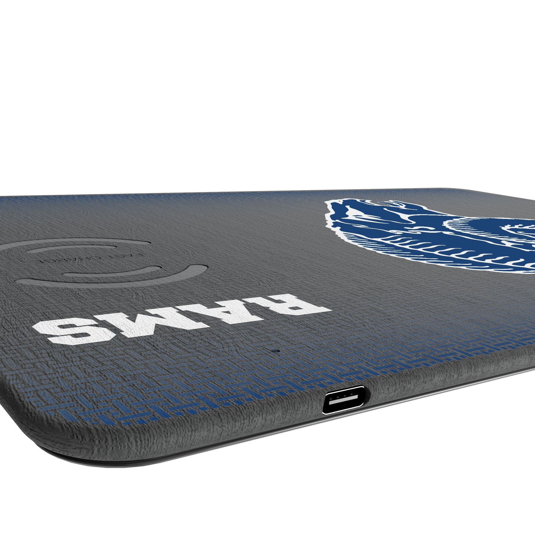 Los Angeles Rams Historic Collection Linen 15-Watt Wireless Charger and Mouse Pad 3
