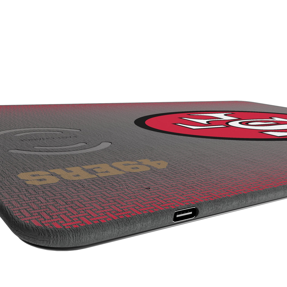 San Francisco 49ers Historic Collection Linen 15-Watt Wireless Charger and Mouse Pad 3