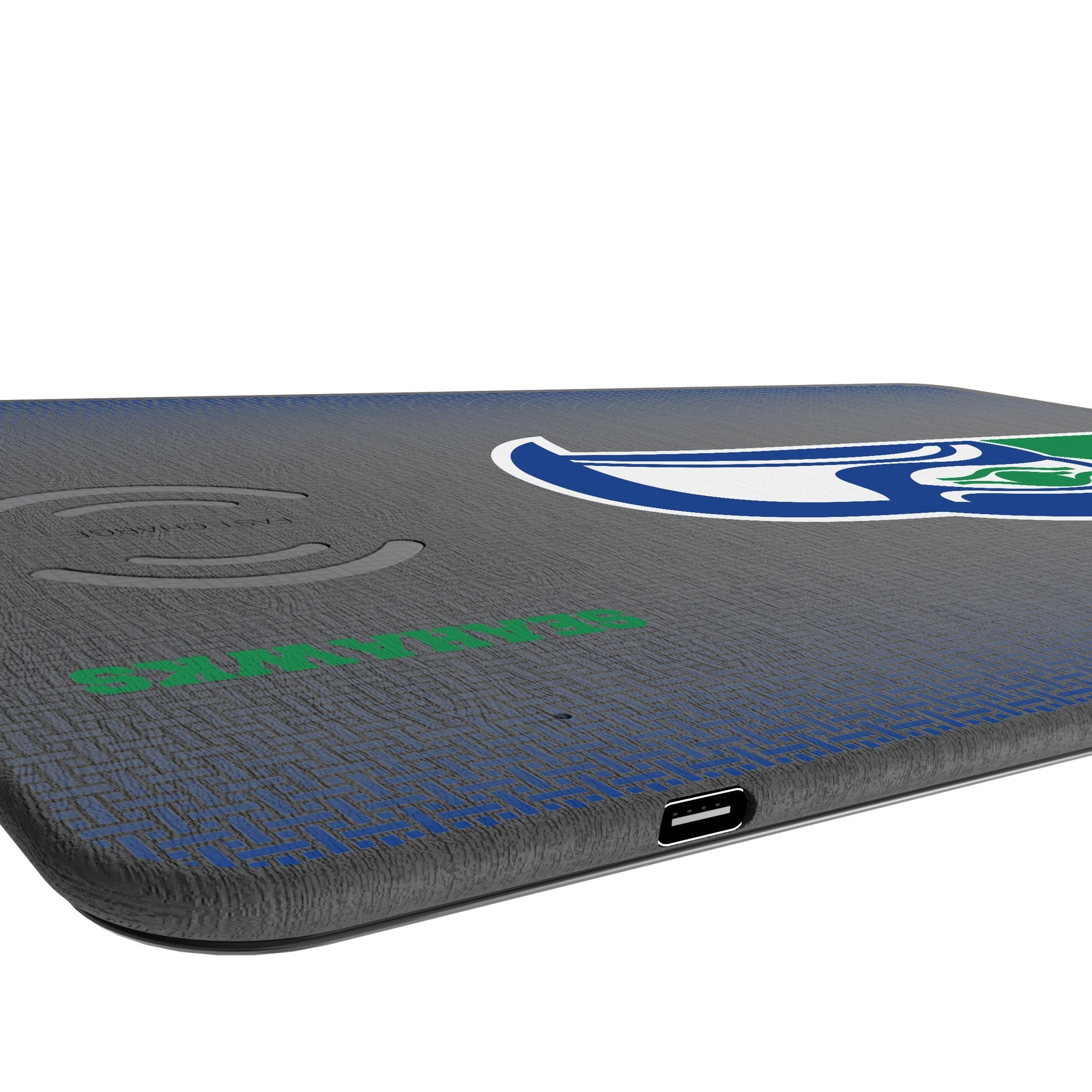 Seattle Seahawks Historic Collection Linen 15-Watt Wireless Charger and Mouse Pad 3