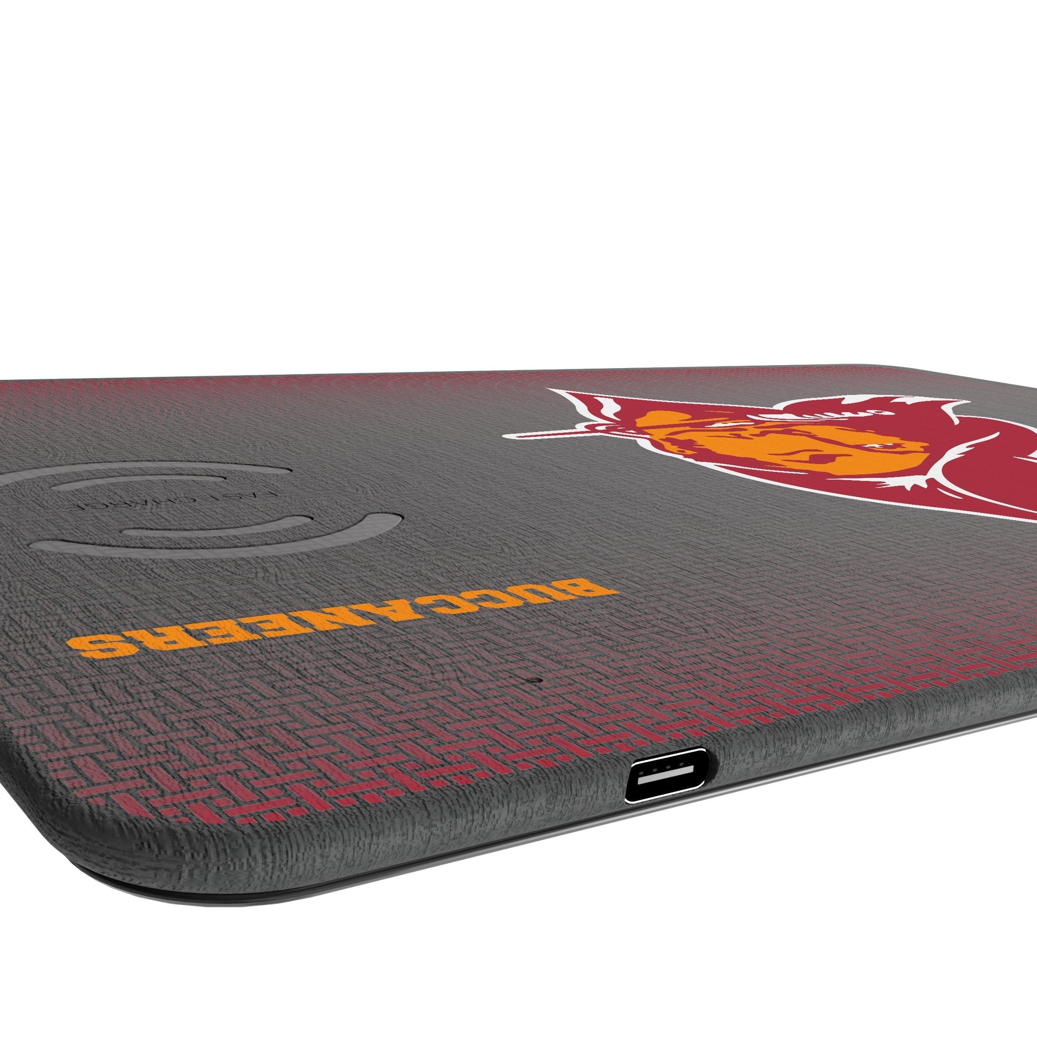 Tampa Bay Buccaneers Historic Collection Linen 15-Watt Wireless Charger and Mouse Pad 3